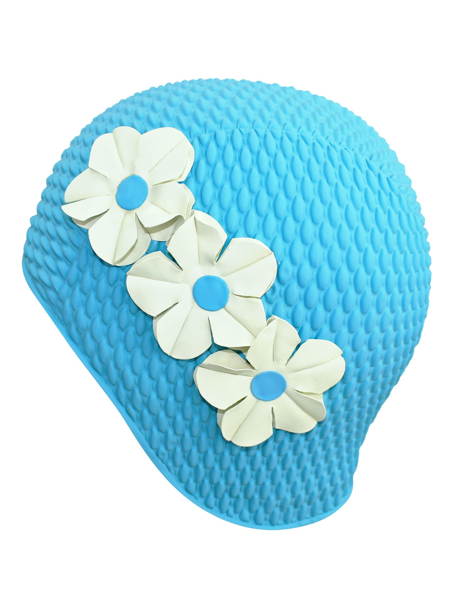 Premium Latex Swim Cap with Floral Design - Comfortable & Waterproof for Swimming, Aqua Aerobics & Competitive Training