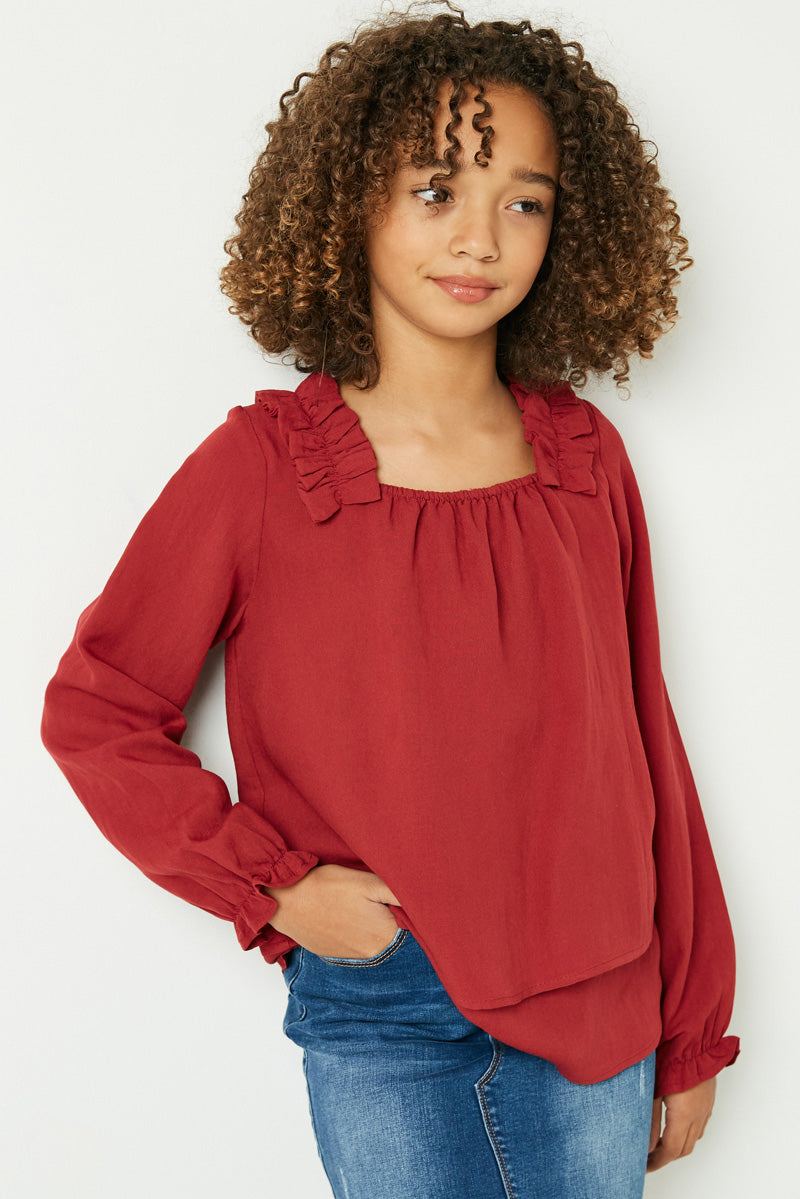 Stylish Tiered Long Sleeve Blouse for Women - Trendy Layered Tunic Top for Fall & Winter - Perfect for Office, Date Night & Casual Outings
