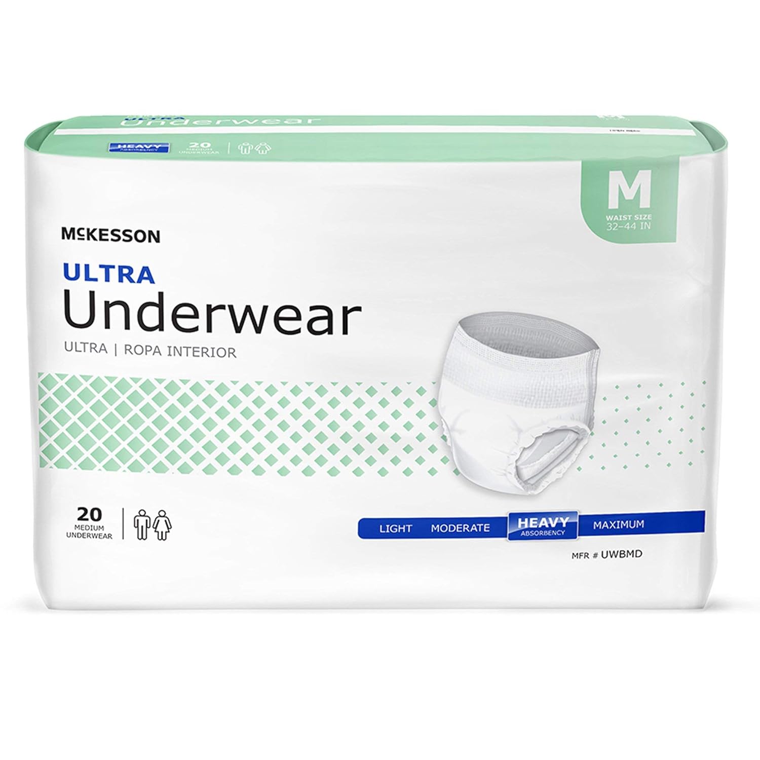 **McKesson Ultra Pull-On Disposable Absorbent Underwear for Adults - Heavy Absorbency, Tear-Away Seams, Unisex - Ideal for Incontinence, Post-Surgery & Travel**