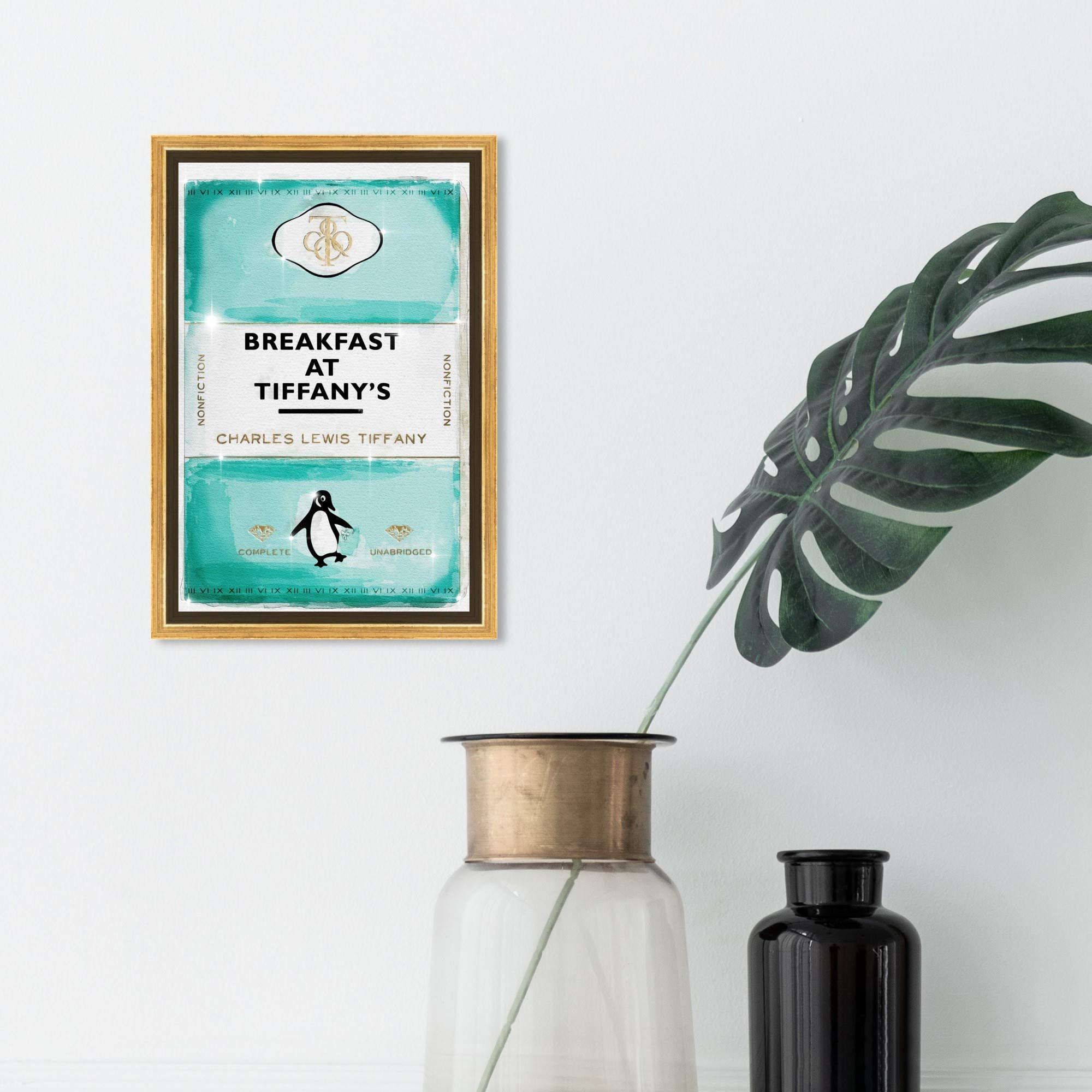 Oliver Gal Artist Co. Premium 'Priceless Book' Wall Art Canvas Print - 10x15 Inch Modern Home Decor in Blue & Gold | Perfect for Living Room, Bedroom & Office Decor