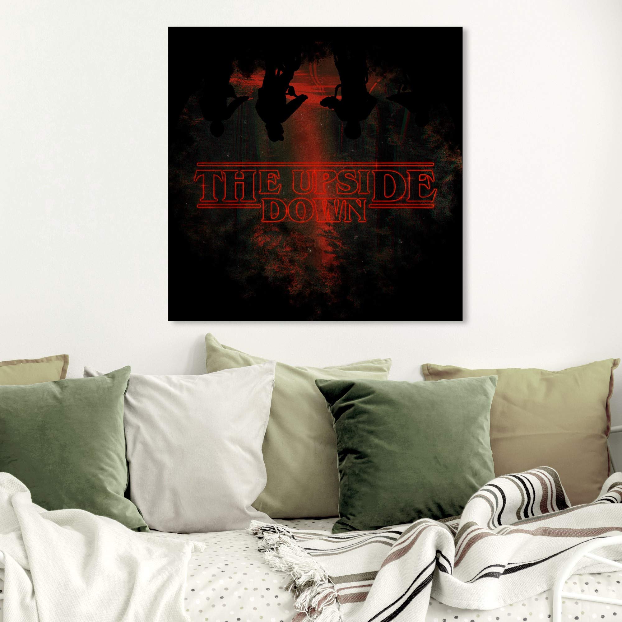 Wynwood Studio 'The Upside Down' Stranger Things Wall Art Canvas Print - 30x30 Inch TV Show Home Decor in Red & Black - Perfect for Living Room, Bedroom or Office Decor