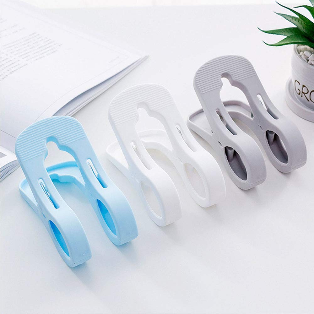 2Pcs Large Windproof Plastic Beach Towel Clips - Heavy Duty Bathroom & Pool Chair Clamps for Laundry, Quilts, Sunbeds - Perfect for Outdoor, Travel & Home Use (Grey)