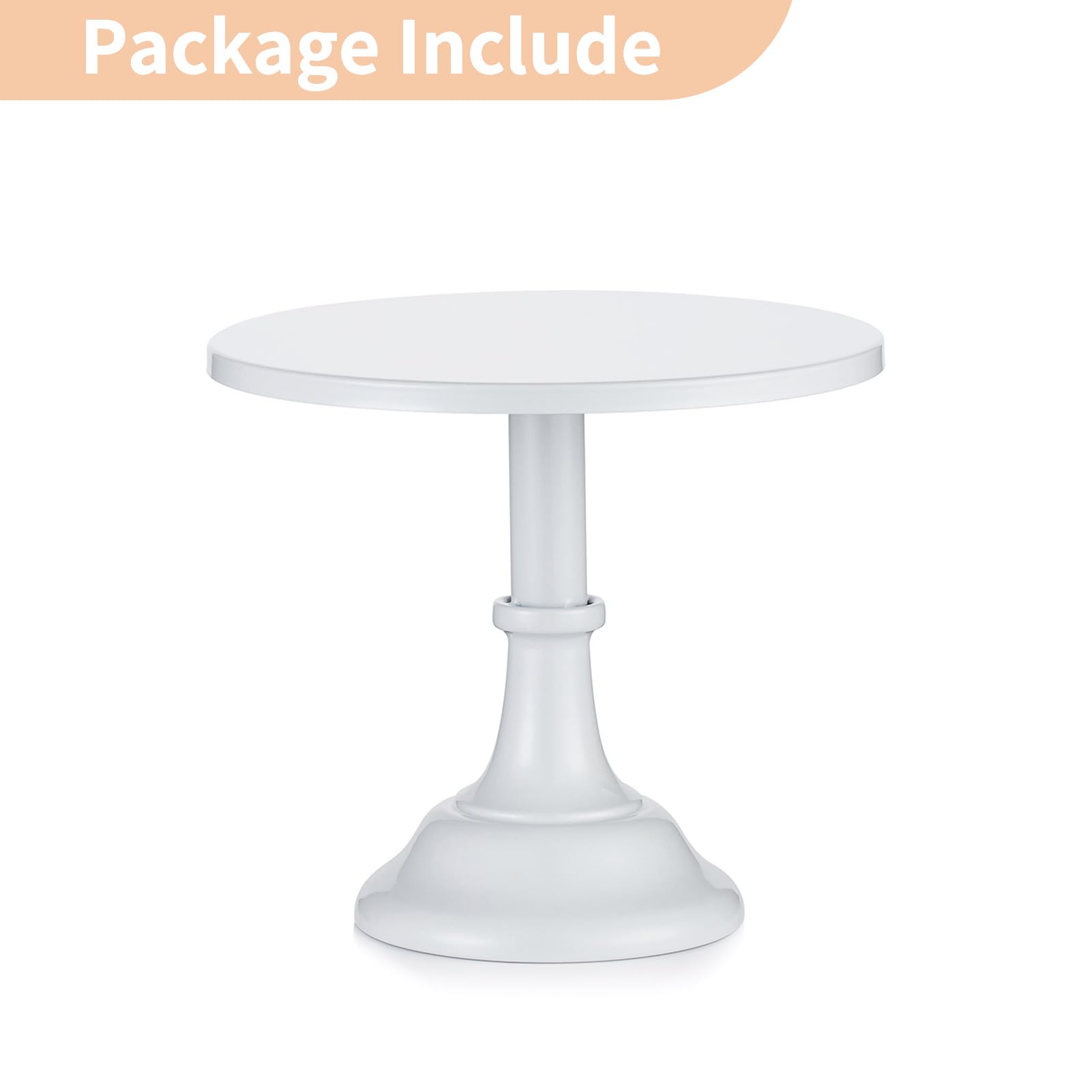 NUPTIO 9.84 Inch White Metal Cake Stand - Tiered Dessert Display for Weddings, Birthdays & Bridal Showers | Elegant Cupcake Holder & Food Riser for Party Treats, Afternoon Tea & Special Events (25cm Pedestal Plates)