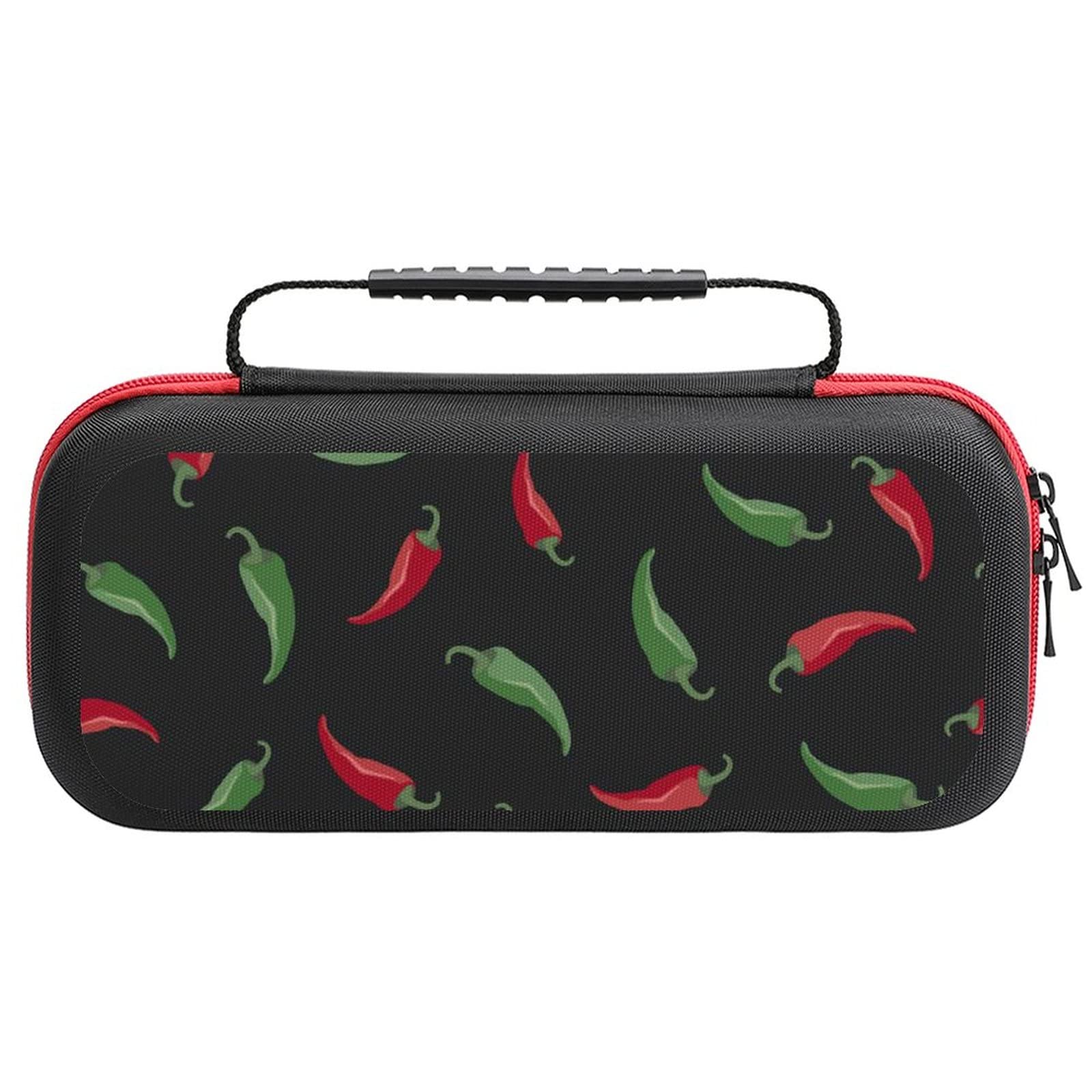 FunnyStar Red and Green Peppers Protective Carrying Case for Nintendo Switch - Durable Storage Handbag for Travel, Commuting & Gaming On-The-Go