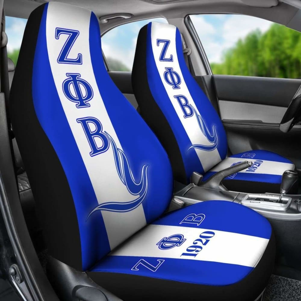 Premium African Print Car Seat Cover - Zeta Phi Beta Dove Symbol Design 105905 - Stylish & Durable for Cars, SUVs, and Trucks