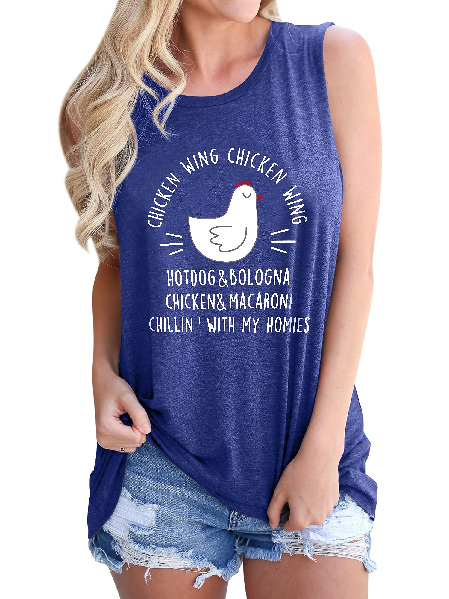 Funny Chicken Lover T-Shirt for Women - Cute Chicken Wing Hot Dog & Bologna Graphic Tee - Perfect Gift for Poultry Enthusiasts, Farm Animal Lovers, and Funny Food Shirt Collectors - Great for Casual Wear, Chicken-Themed Parties, and Farm Visits