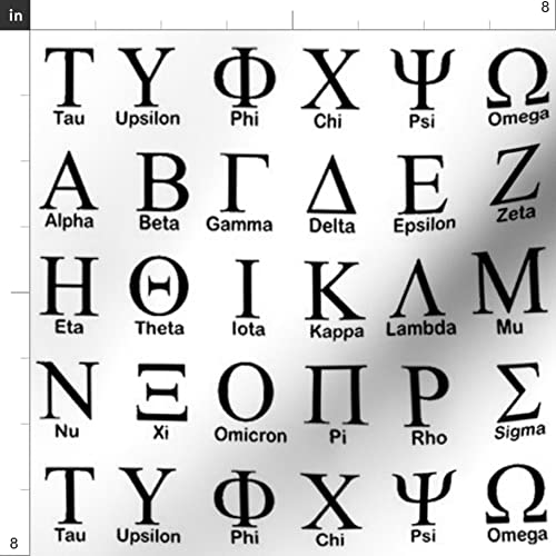 Greek Letters Ancient Printed Minky Fabric Fat Quarter - Soft Plush Material for Sewing Baby Blankets, Quilt Backing & DIY Projects - Perfect for Nursery Decor, Gift Making & Crafting