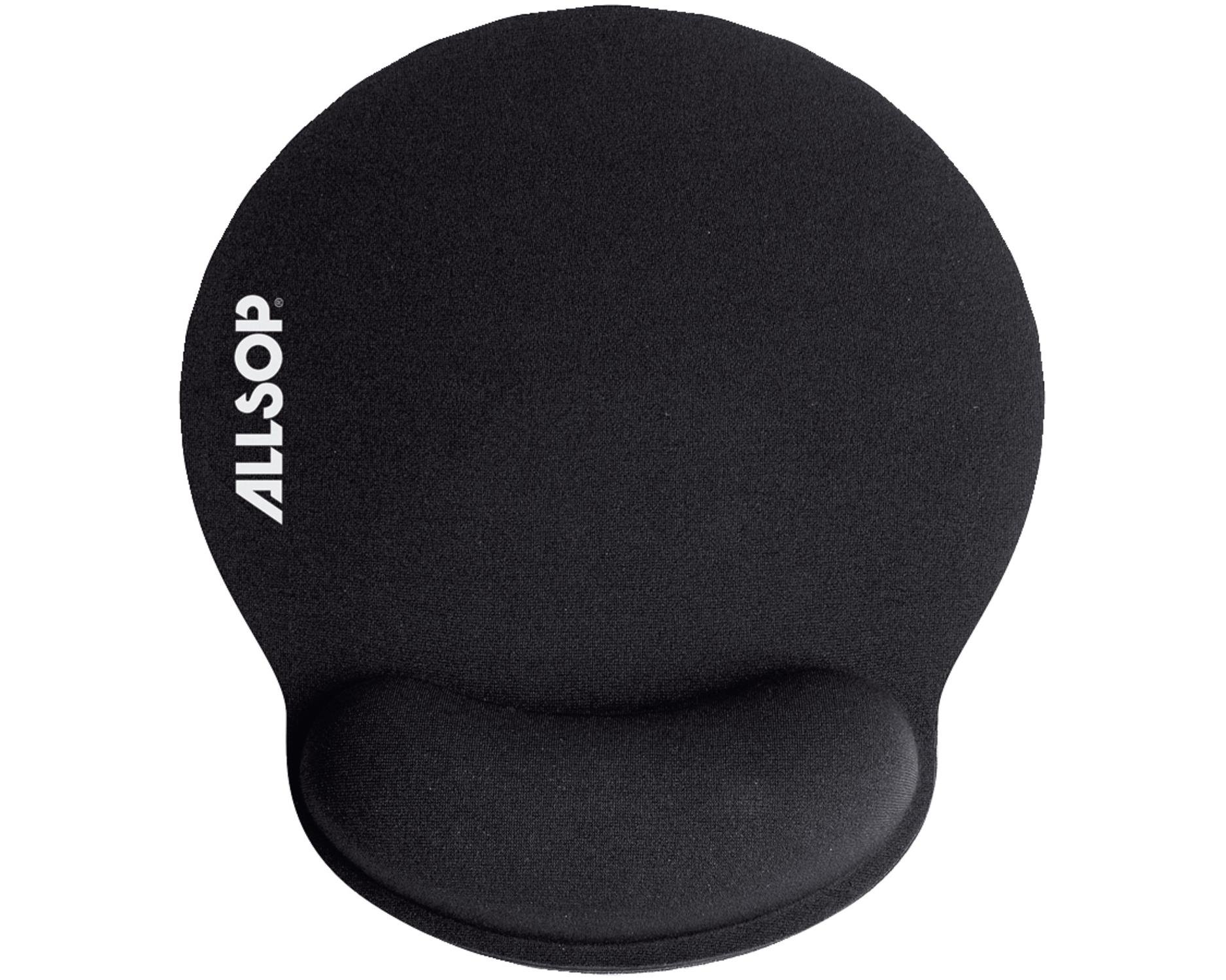 Allsop Memory Foam Mouse Pad - Ergonomic Wrist Support for Office & Gaming - Black - Comfortable Desk Accessory for Computer, Laptop & PC Users