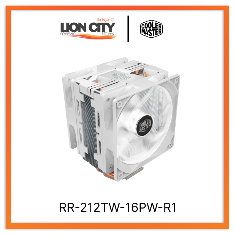 Cooler Master Hyper 212 LED Turbo White Edition CPU Air Cooler - 120mm PWM Fan, 4 Heat Pipes, Intel/AMD Compatible - Perfect for Gaming PCs & High-Performance Workstations