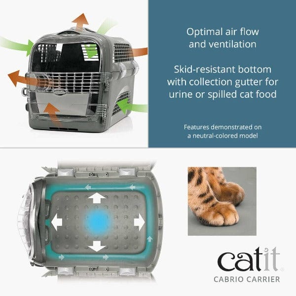 Catit Cabrio Cat Carrier - Soft-Sided Pet Travel Carrier for Cats & Small Dogs, Lightweight & Ventilated - Perfect for Vet Visits, Travel & Outdoor Adventures