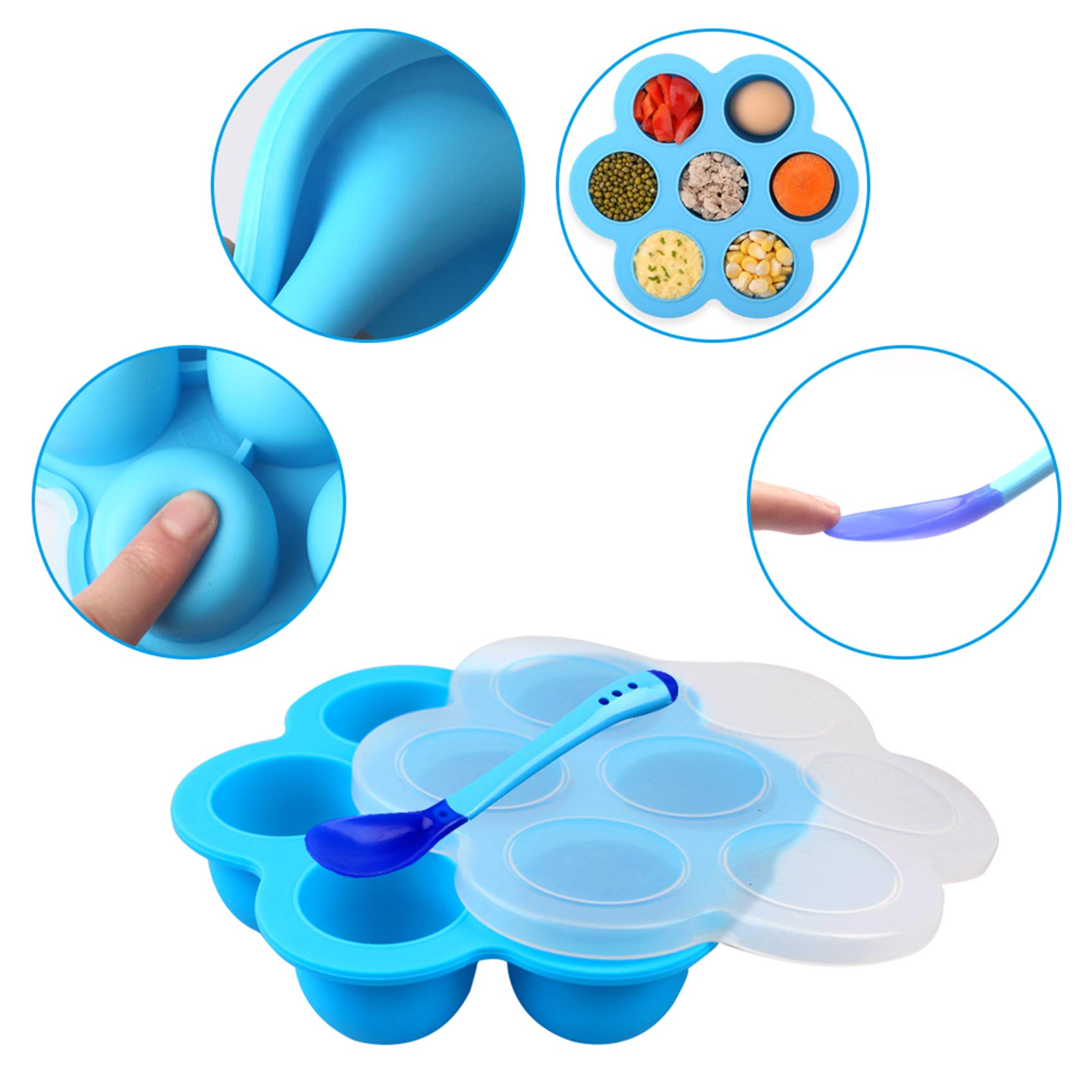 **Silicone Egg Bites Mold Set of 4 - Reusable Sous Vide Egg Poacher with Lid, Steamer Rack & Heat-Resistant Handle - Fits Instant Pot 5,6,8 QT Pressure Cooker - Perfect for Meal Prep, Keto & Healthy Breakfast**