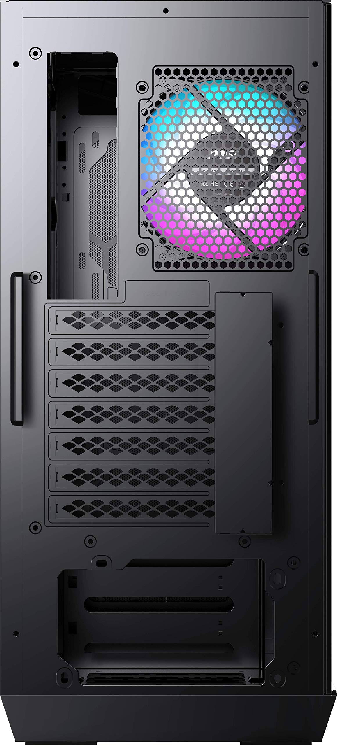 MSI MPG GUNGNIR 110R Mid-Tower Gaming PC Case - Premium Tempered Glass Side Panel, 4 ARGB 120mm Fans, 360mm Liquid Cooling Support, Two-Tone Design - Perfect for High-Performance Gaming Rigs & Custom Water Cooling Builds
