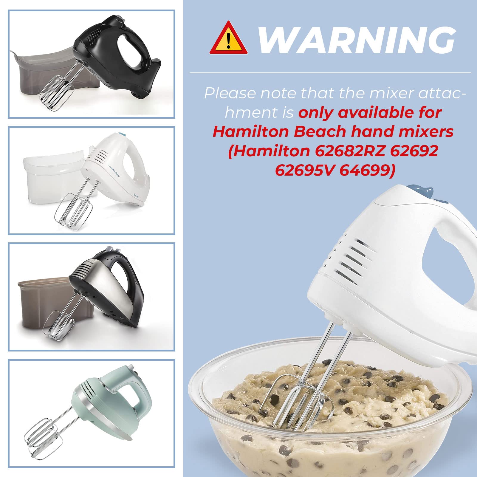 Hamilton Beach Hand Mixer Beater Attachments - Compatible with Models 62682RZ, 62692, 62695V & 64699 - Replacement Mixer Parts for Hamilton Beach Series - Perfect for Baking, Whipping Cream & Mixing Batters