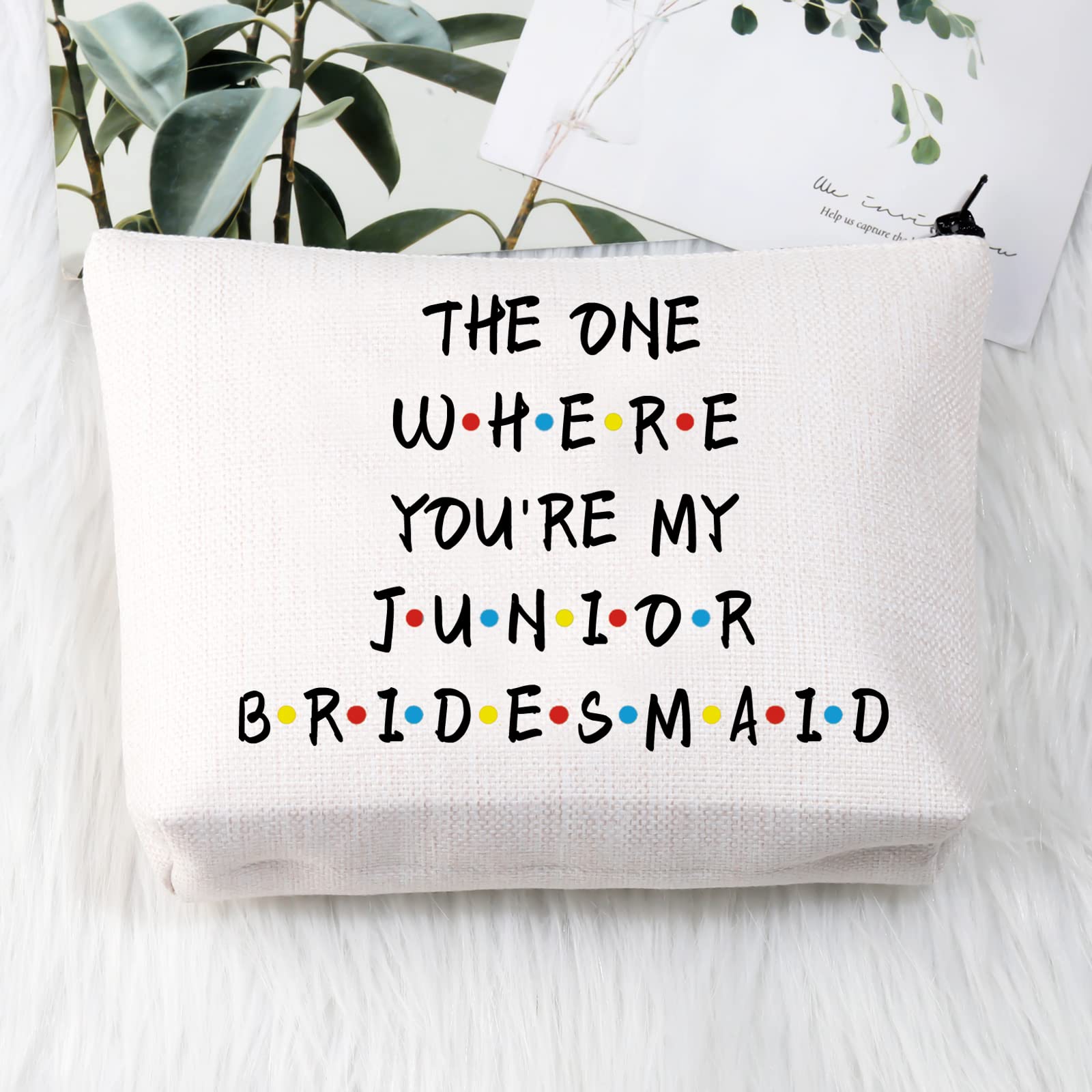 Junior Bridesmaid Makeup Bag - Cute Cosmetic Pouch for Wedding Party Gifts, Bridesmaid Proposal Present for Sister & Friends - Perfect for Bridal Showers, Bachelorette Parties & Wedding Day Essentials