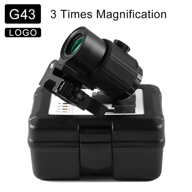 Tactical G33 G43 3X Magnifier Sight Scope & G45 5X Magnifier - Flip to Side Mount for 558 556 553 Holographic Reflex Red Dot Sights - Perfect for Hunting, Shooting Range & Tactical Training