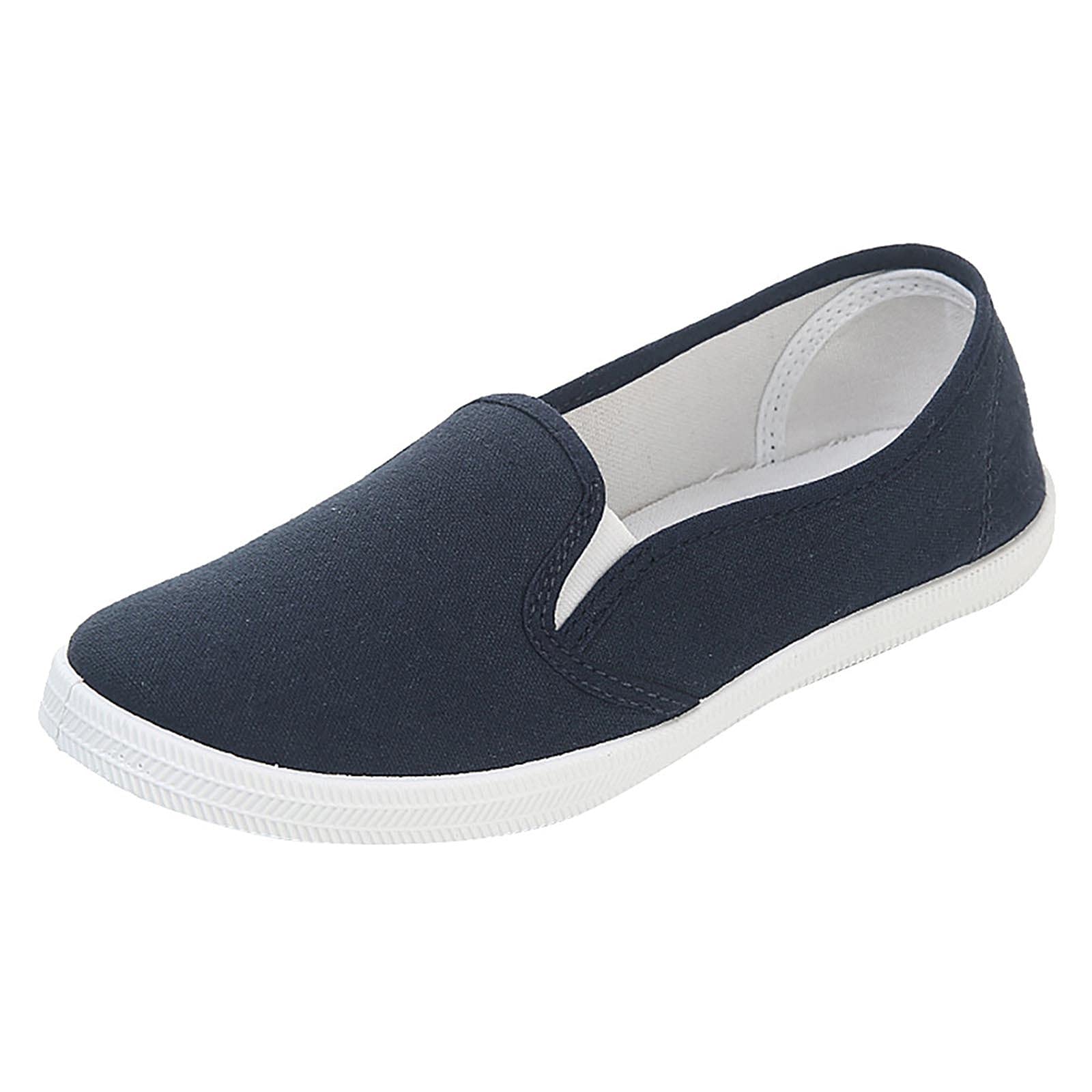 **Women's Lightweight Canvas Slip-On Sneakers - Breathable Walking & Running Shoes for Women - Casual Lace-Up Loafers for Work, Travel & Everyday Comfort**