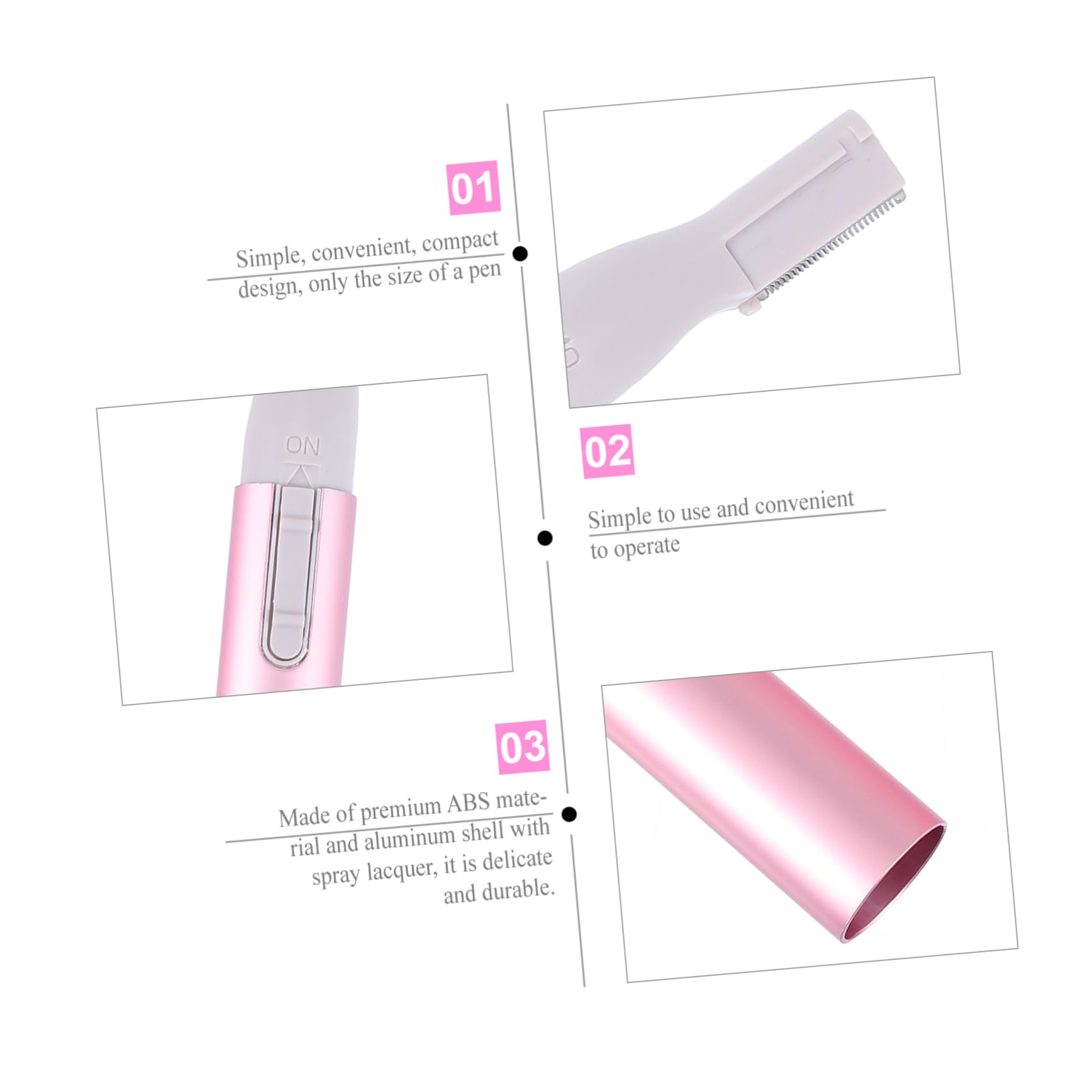 FOMIYES 2-Pack Electric Eyebrow Trimmer & Facial Hair Shaver - Rechargeable Eyebrow Razor for Women, Bikini & Armpit Hair Removal - Portable Body Groomer with Aluminum Housing (Pink) | Perfect for Travel, Home & Salon Use