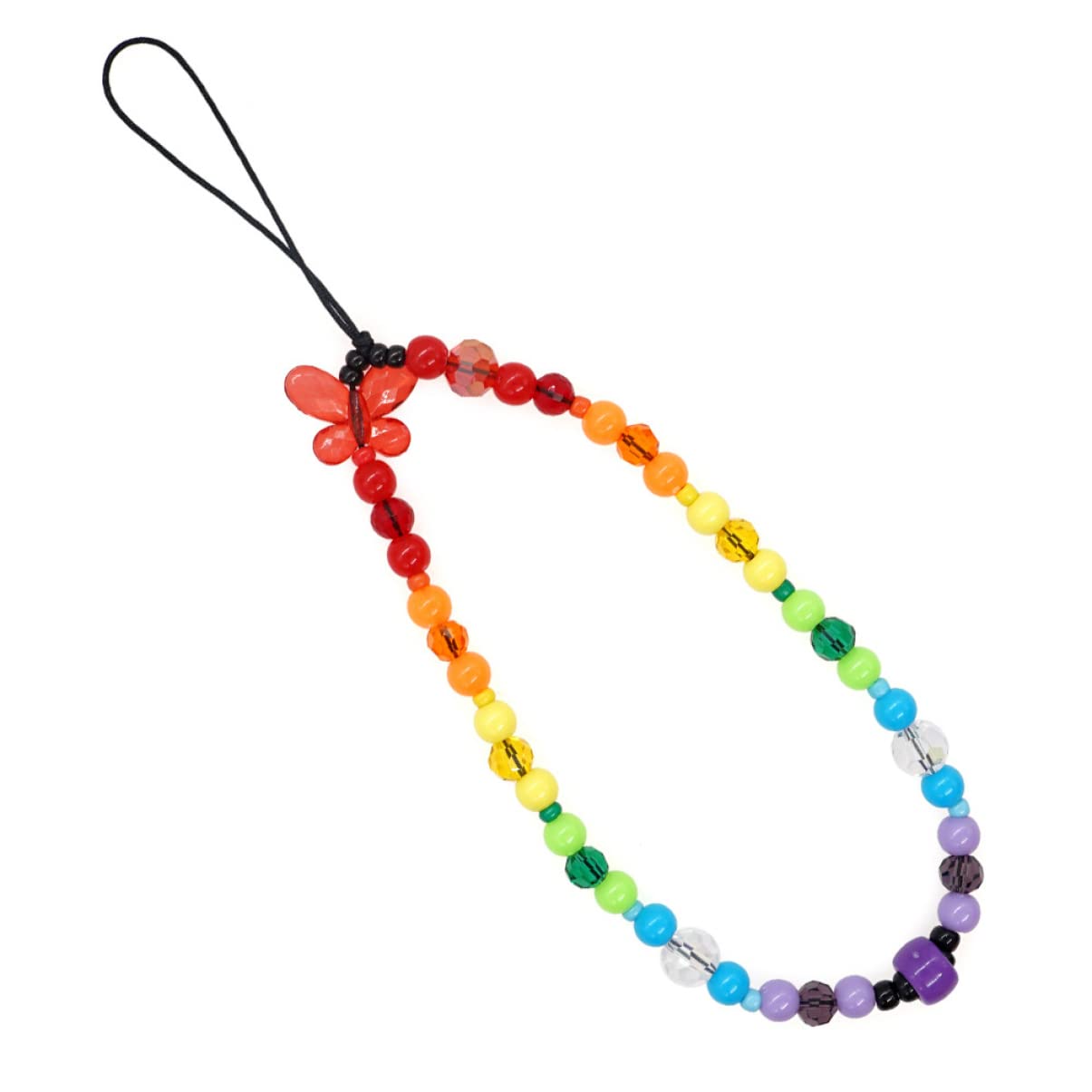 UKCOCO Beaded Phone Wrist Lanyard - Adjustable Phone Strap with Charm Pendant for iPhone Samsung Smartphones - Perfect for Gym, Travel & Everyday Use