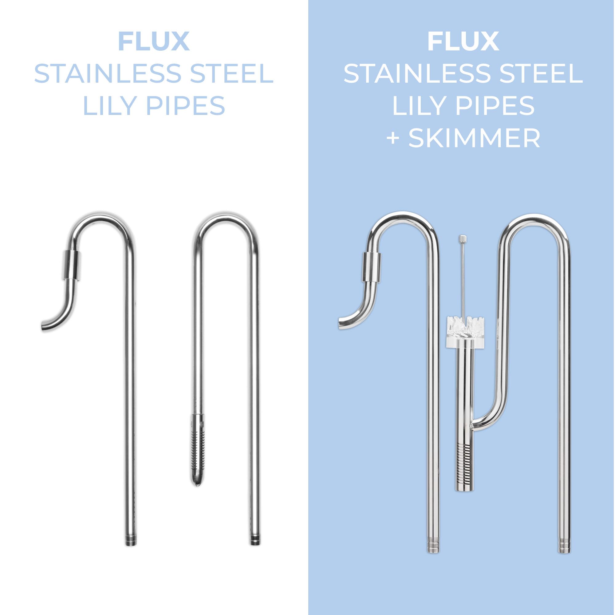 Premium Stainless Steel Lily Pipes Set - 12/16mm (1/2 in) Aquarium Inflow & Outflow Water Tubes for Planted Tanks - Durable Rimless Tank Accessories for Crystal Clear Water Filtration - Perfect for Nature Aquascapes & Shrimp Breeding Tanks