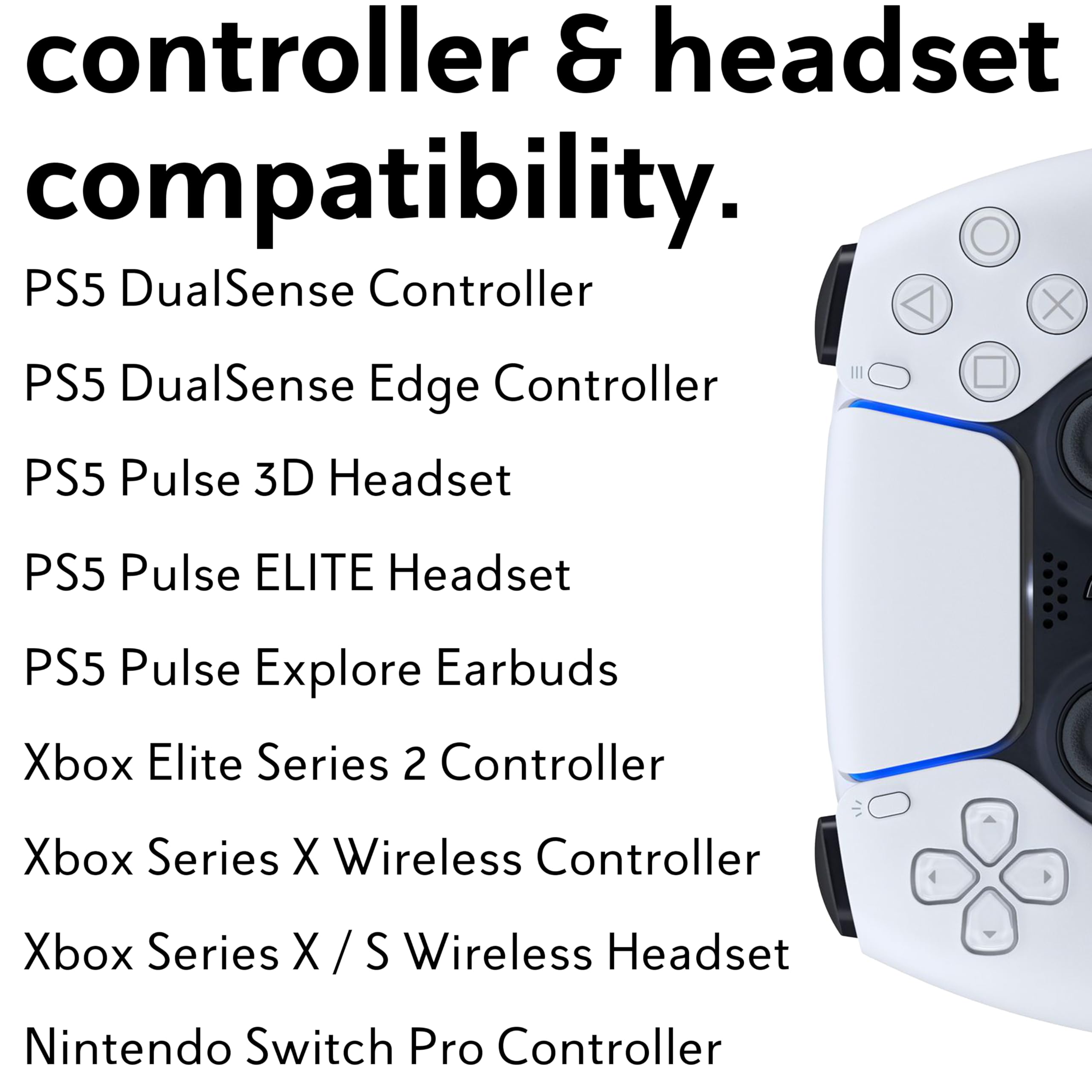 Fast Charging USB-C Cable for PS5 DualSense Edge, Pulse Explore Earbuds, Pulse 3D/Elite & Xbox Series X|S Controllers - 1.2m Replacement Power Cord with Quick Charge - Perfect for Gaming Sessions & Travel Accessories