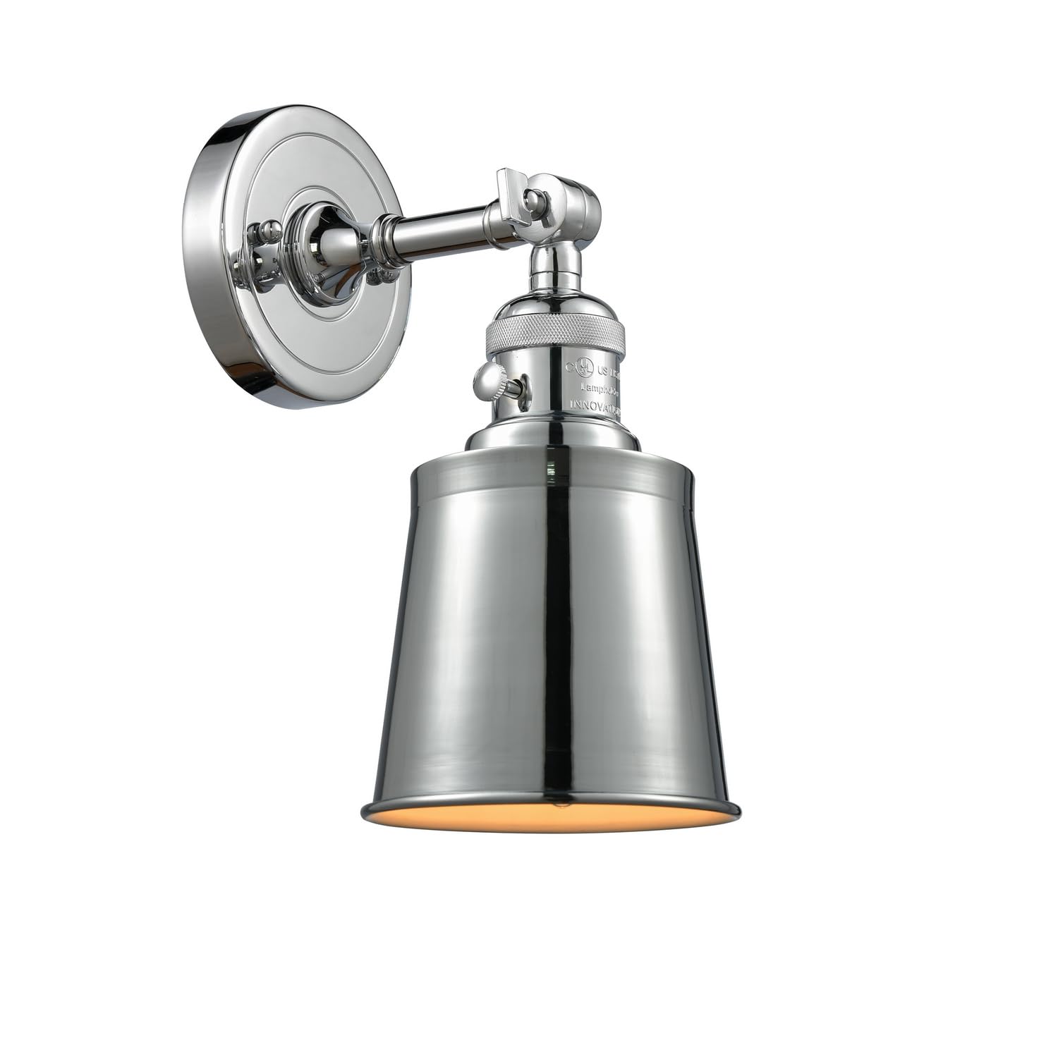 Innovations 203SW-PC-M9-PC 1 Light Wall Sconce with High-Low-Off Switch, Polished Chrome Finish - Perfect for Bedroom, Hallway, and Living Room Lighting