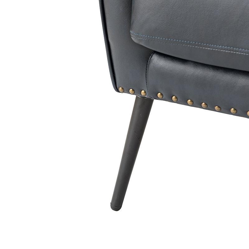 Stylish Shepherd Wingback Vegan Leather Armchair - Modern PU Leather Accent Chair for Living Room, Bedroom & Office - Comfortable Mid-Century Design with Optional Types