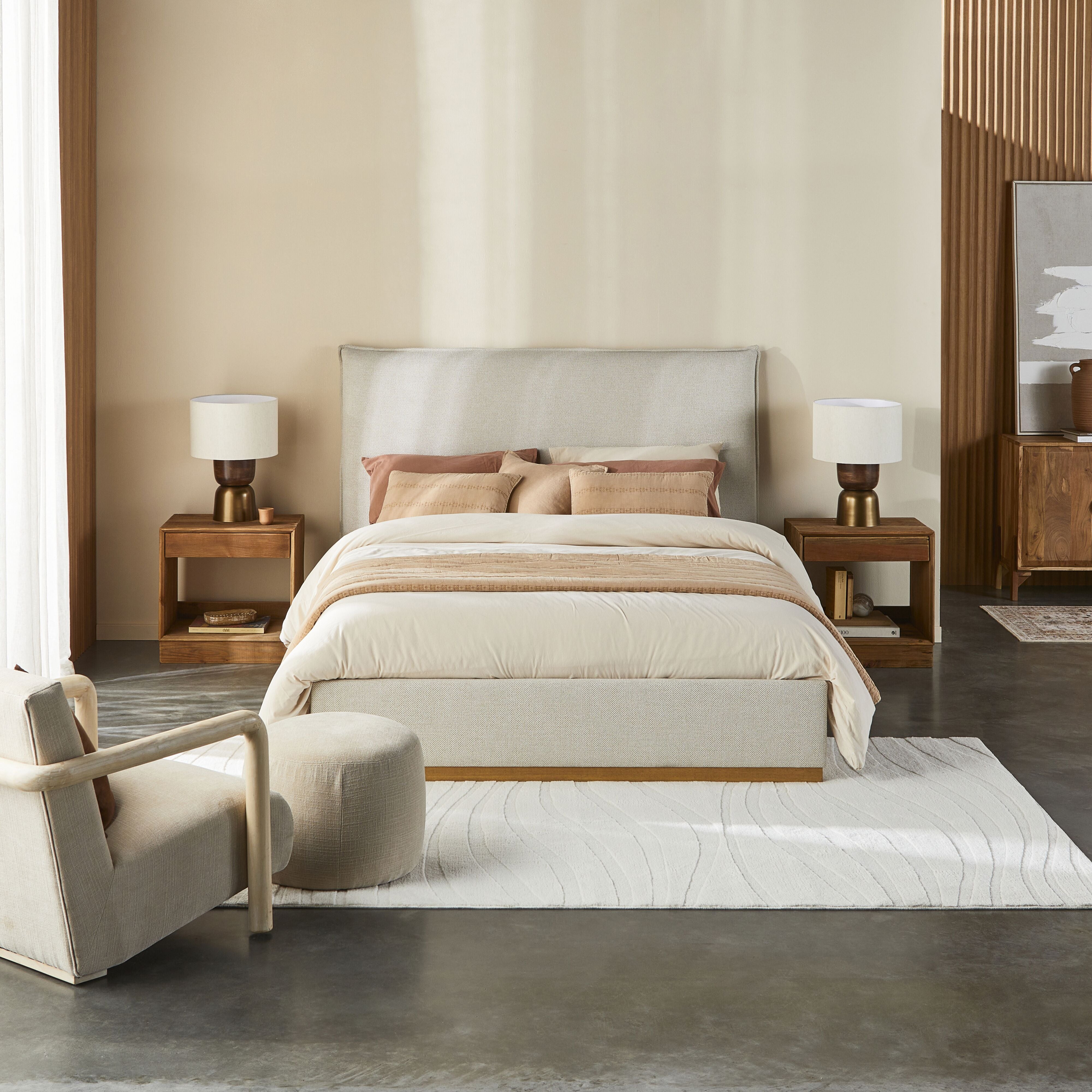 Avalonia Queen Size Bed with Gas Lift Storage - Modern Platform Bed Frame for Bedroom, Guest Room & Small Spaces