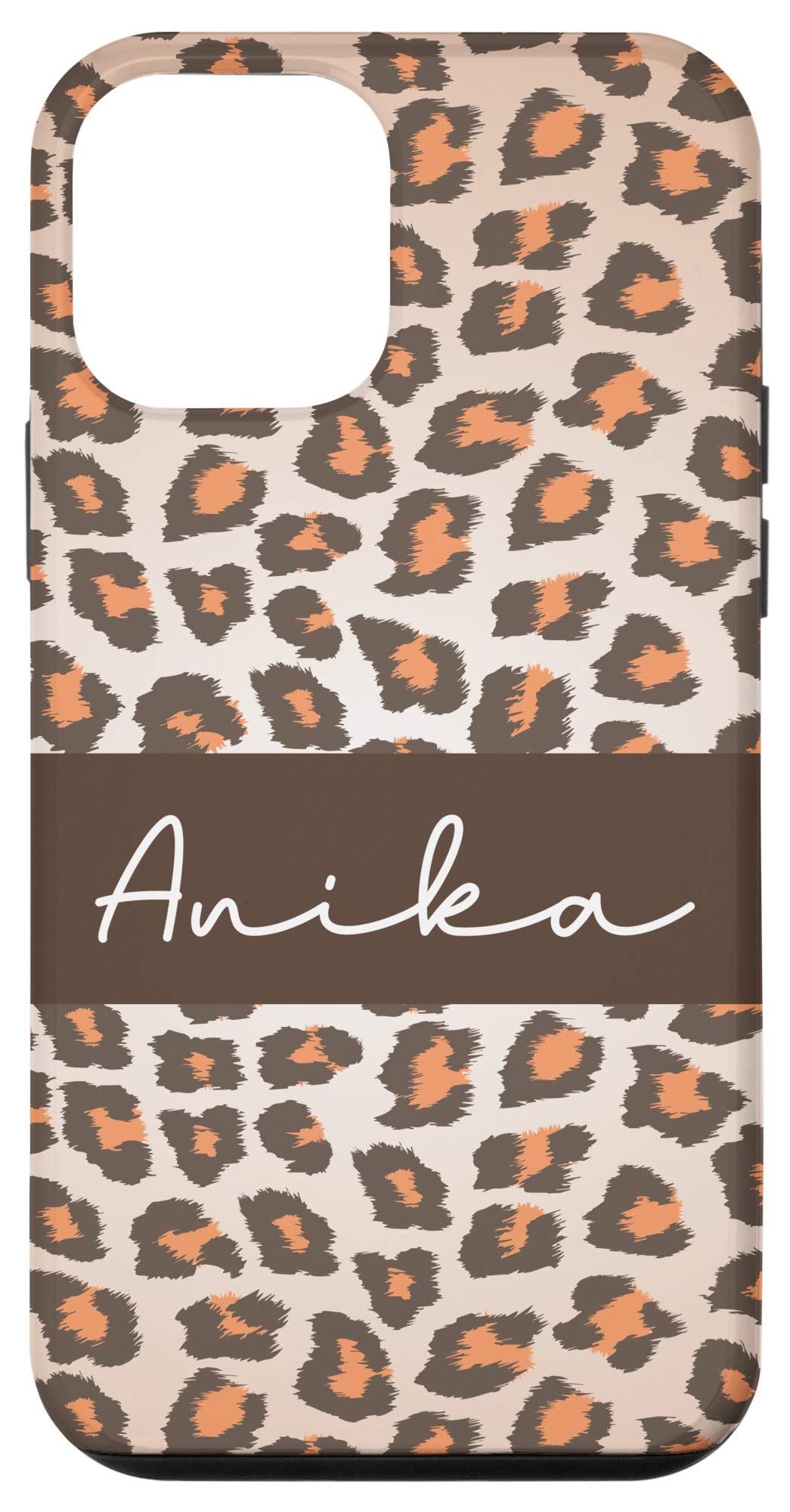 Personalized iPhone 12 Mini Case - Anika Name & Leopard Print for Girls | Stylish Protection