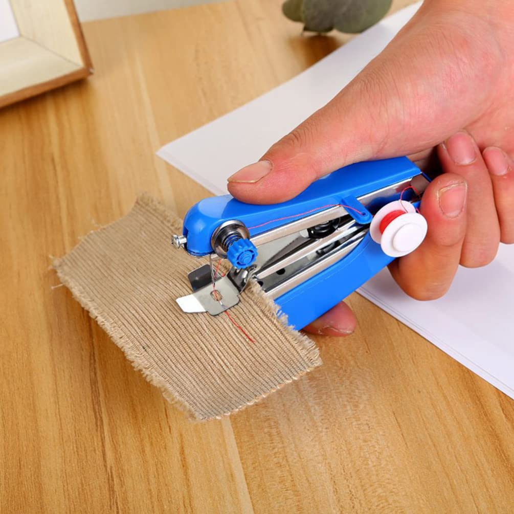 VICASKY 3-Piece Mini Sewing Machine Kit - Portable Handheld Manual Sewing Tool for Quick Repairs, DIY Crafts, and Clothing Alterations | Perfect for Home, Travel, and Emergency Fixes