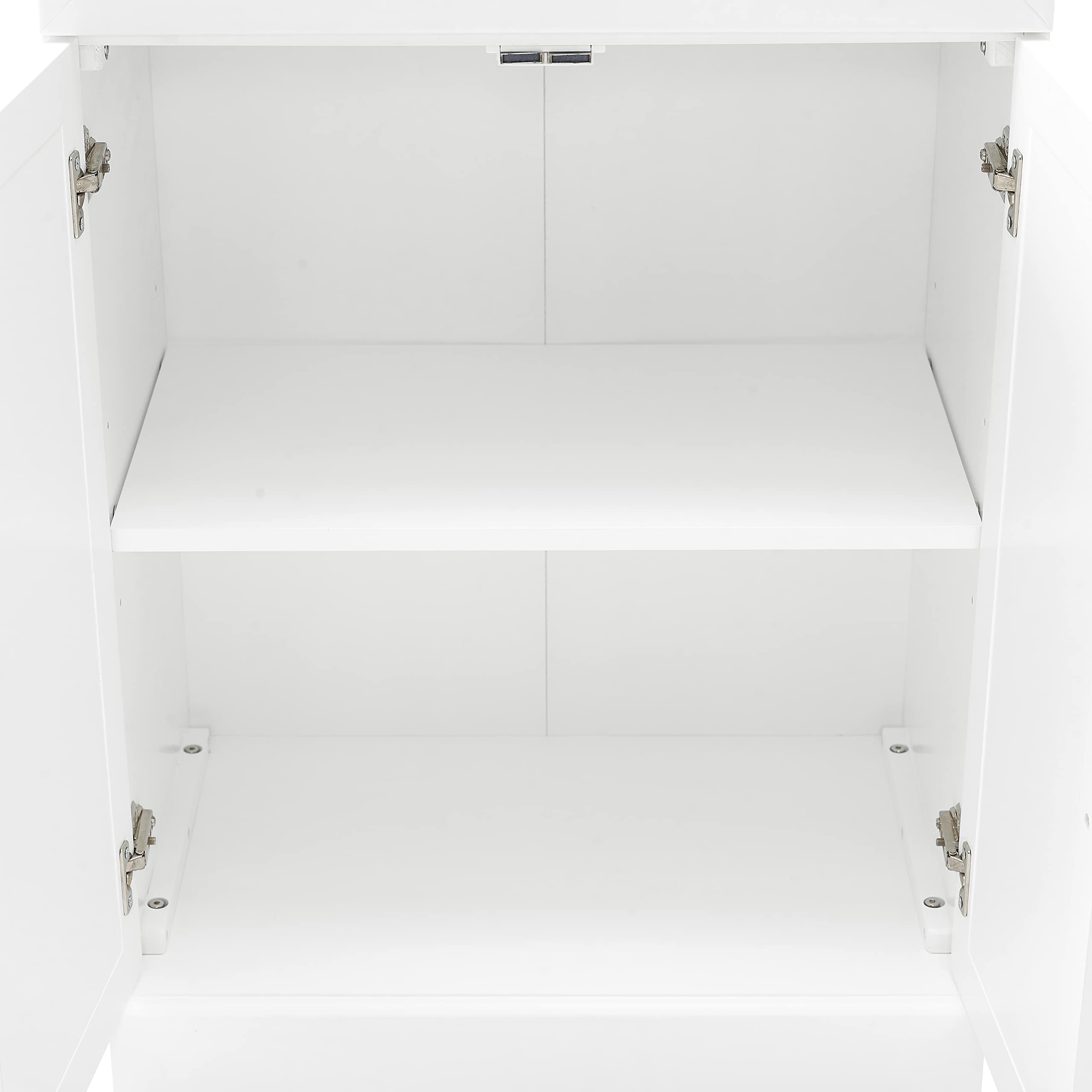 Crosley Stanton 2-Piece White Pantry Storage Cabinet Set with Adjustable Shelves - Kitchen, Dining & Laundry Room Organizer for Spices, Linens & Cleaning Supplies