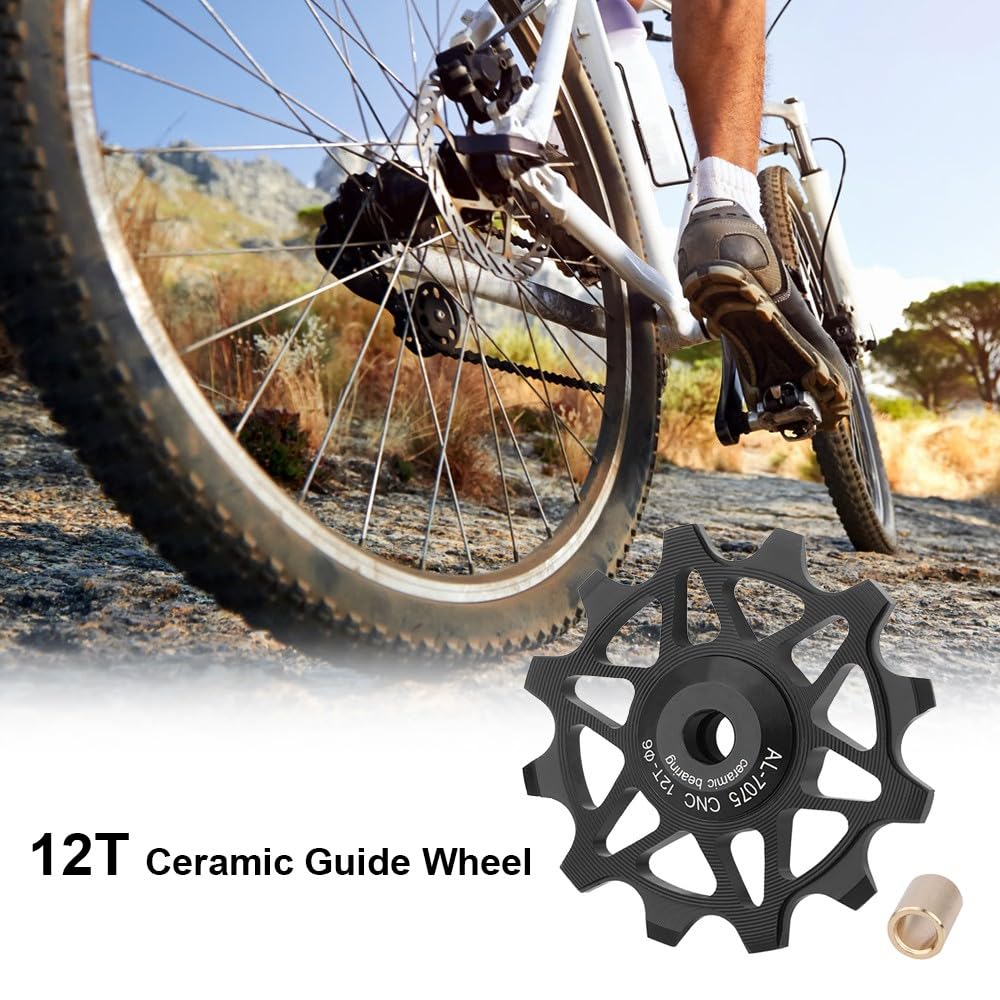 Premium 12T/14T Ceramic Jockey Wheel - Narrow Wide Teeth Rear Derailleur Pulley for Road Bike, Mountain Bike, MTB & BMX - Smooth Shifting & Enhanced Durability for Off-Road & Urban Cycling