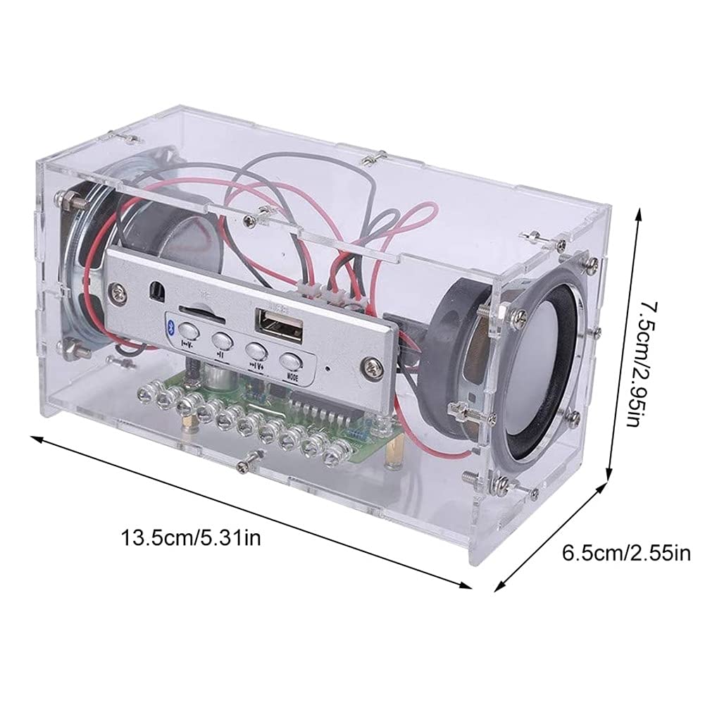 DIY Bluetooth Speaker Kit with LED Flashing Light - USB Mini Home Stereo Sound Amplifier for Soldering Projects | Perfect for STEM Learning, Home Entertainment & DIY Electronics Enthusiasts