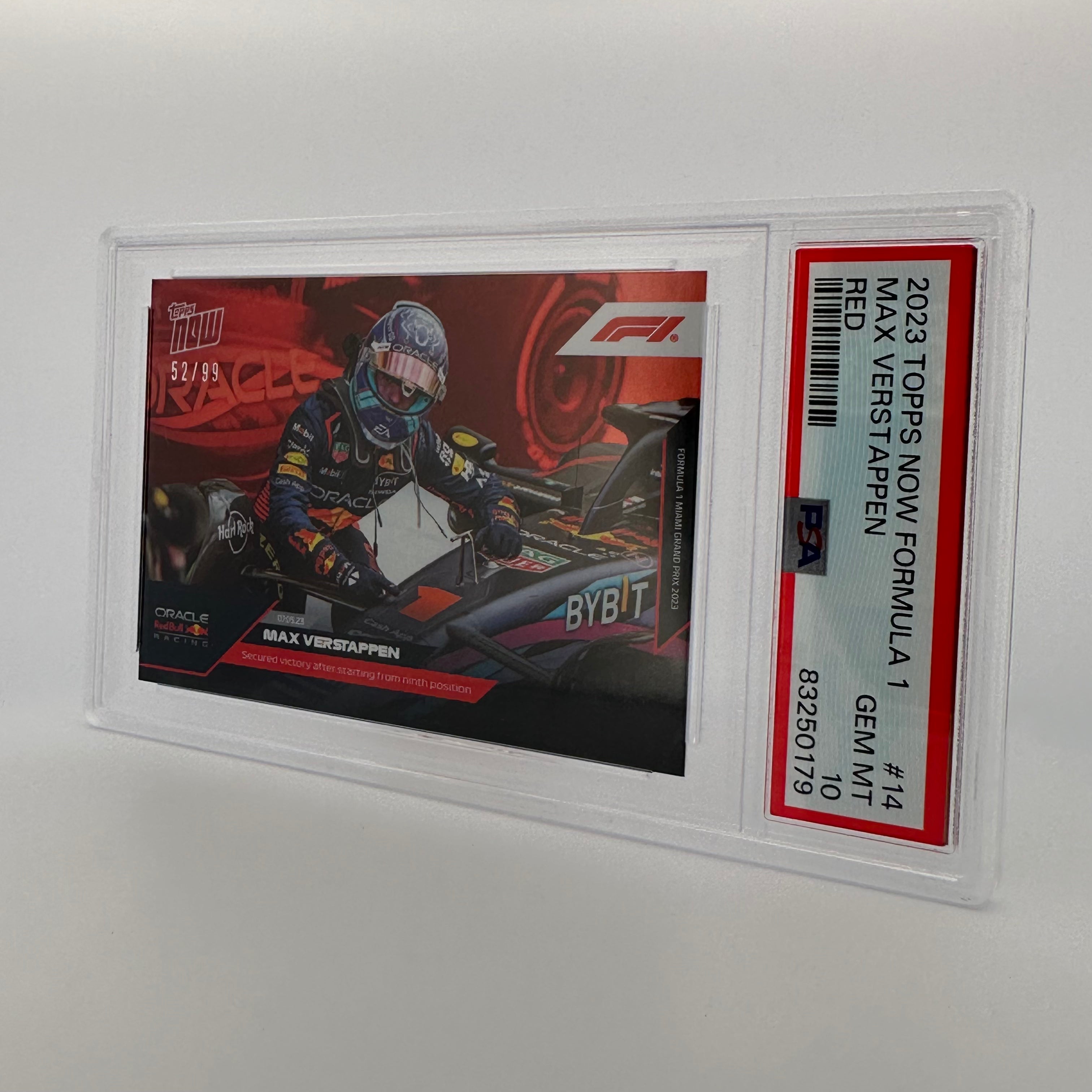 PSA 10 Graded Max Verstappen #14 Red Bull Racing 2021 Topps Chrome Formula 1 Card 52/99 - Rare Collectible for F1 Fans & Sports Memorabilia Enthusiasts
