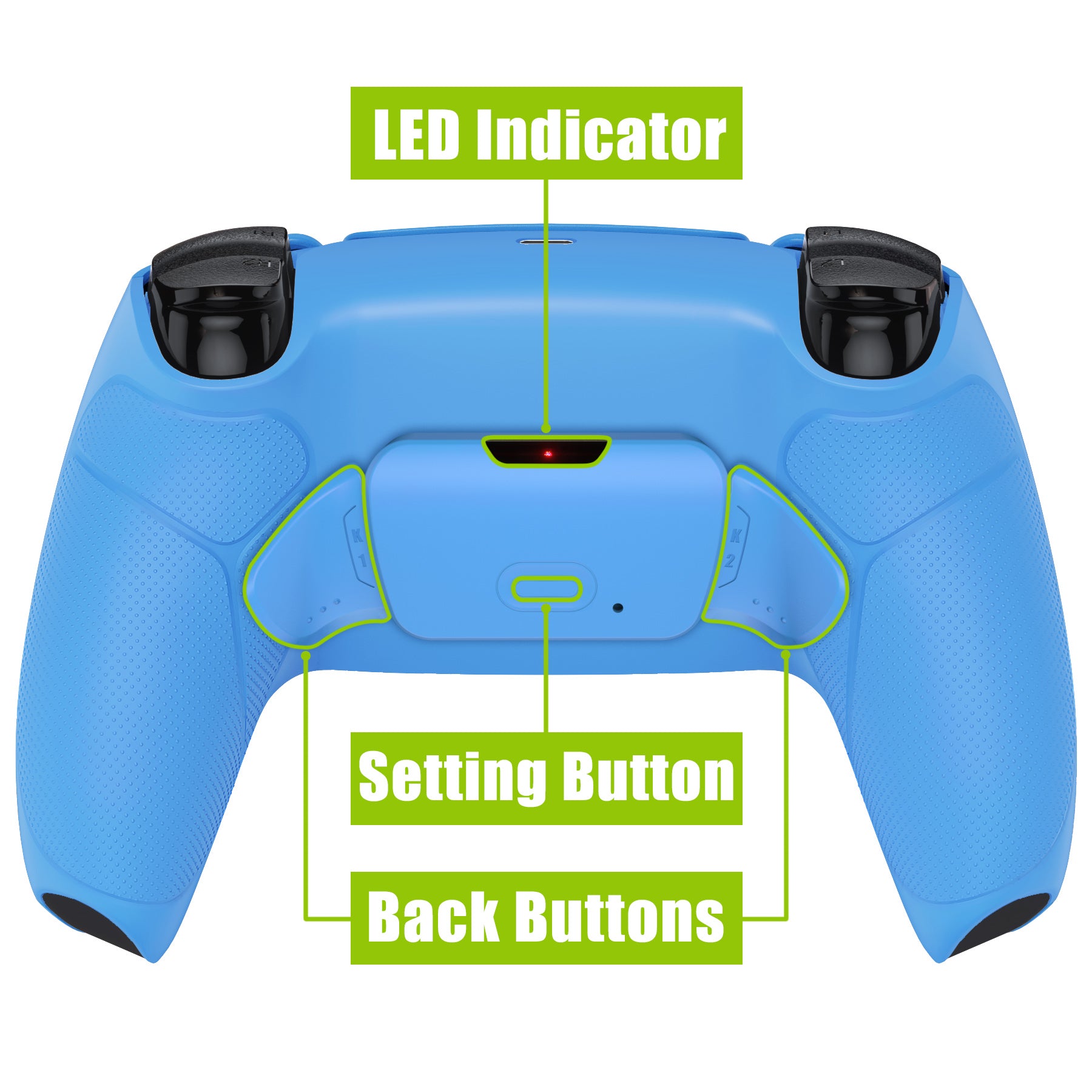 eXtremeRate Remappable RISE V3 Remap Kit for PS5 Controller BDM 030/040/050 - Rubberized Starlight Blue Back Buttons | Customizable Gaming Accessories for Competitive Play & Enhanced Performance