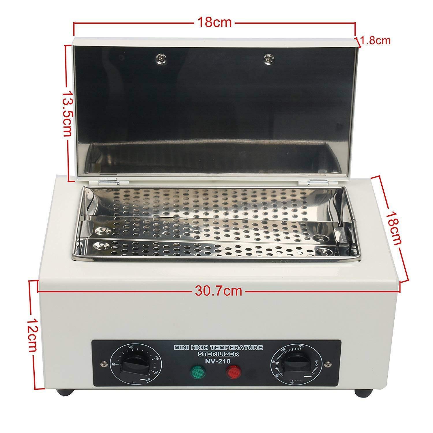 NSKI 1.5L Mini Autoclave Sterilizer - High Temperature Dry Heat Cabinet with Digital Timer for SPA Salon, Nail Salon, Tattoo & Beauty Tools (Perfect for Disinfecting Metal Instruments)