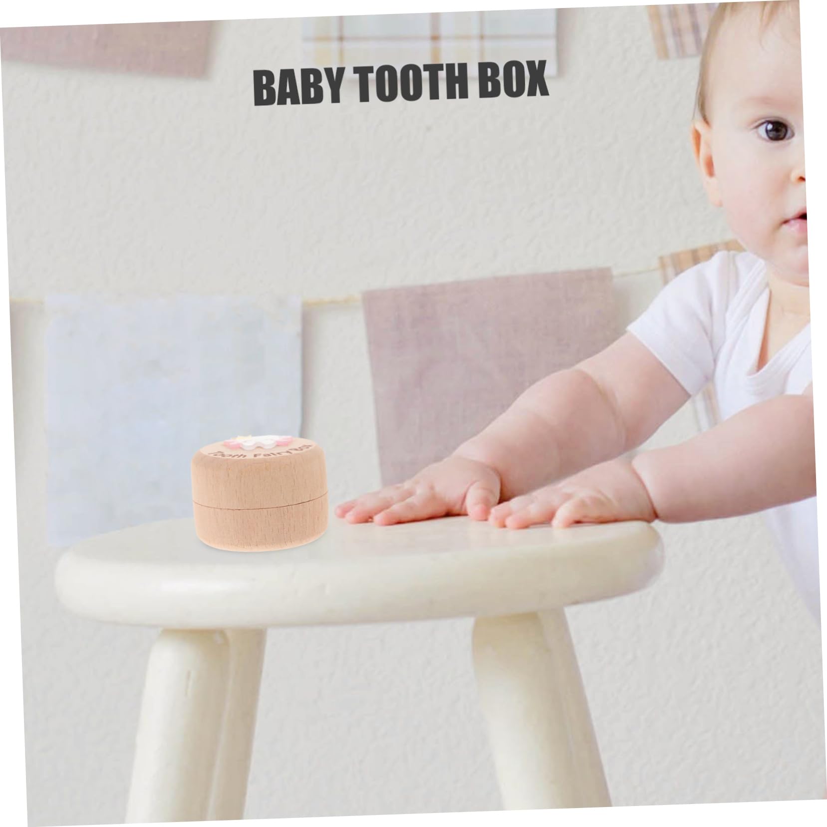Wooden Tooth Keepsake Box - First Tooth Holder & Organizer for Baby Teeth - Perfect for Baby Showers, First Tooth Gifts, and Memory Preservation