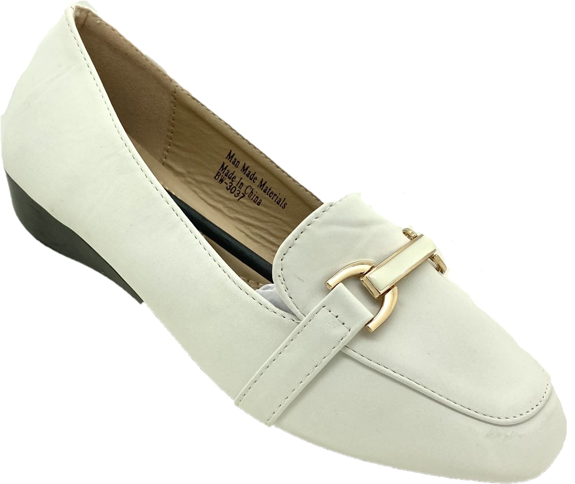 Victoria K Women's Ballet Wedge Flat Shoes - Comfortable Everyday & Work Shoes with Cushion Support, Buckle Design for Fall Winter Spring | Perfect for Office, Walking & Casual Outfits
