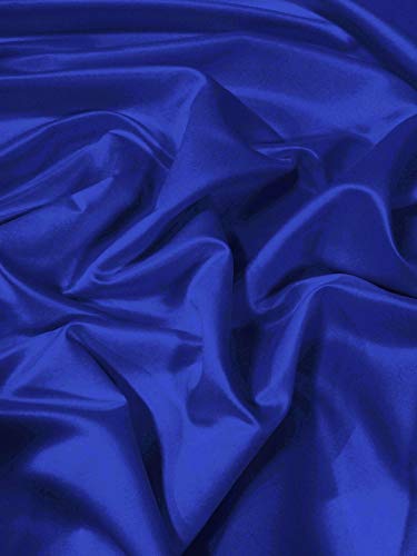 Royal Blue Bridal Satin Fabric by The Yard - DIY Wedding Dress, Table Runner, Apparel & Lining Material for Elegant Decorations and Craft Projects