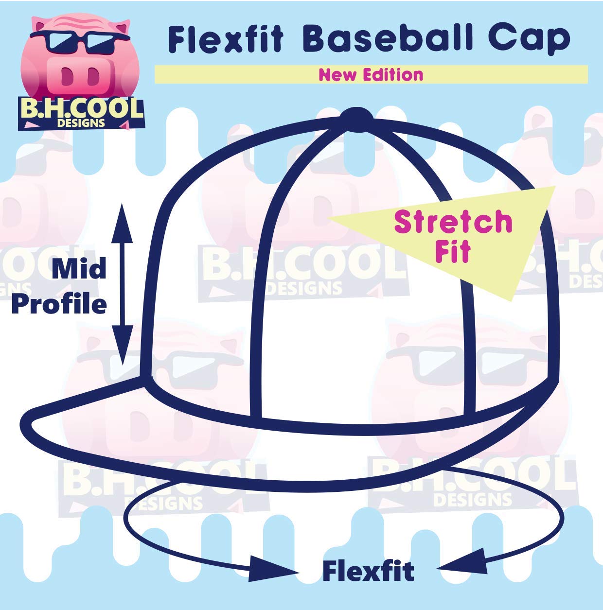 Flexfit 6277 Unisex Baseball Cap - Adjustable Stretch Fit for Men & Women | Modern Hat with Pre-Curved Visor | Perfect for Outdoor Sports, Casual Wear & Sun Protection
