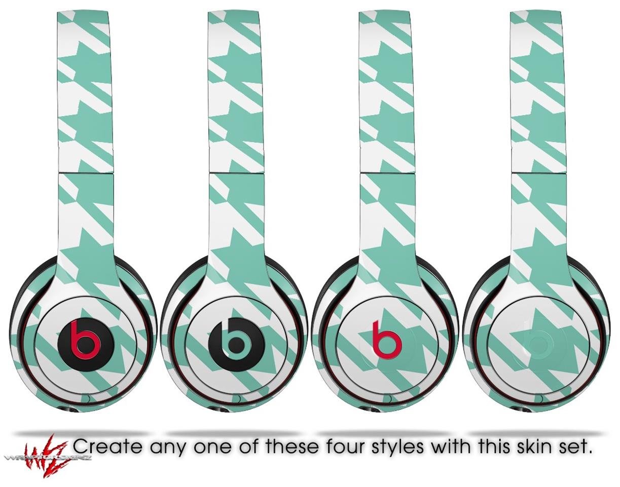 Beats Solo 4/3/2 Wireless Headphone Skin Cover - Houndstooth Seafoam Green Vinyl Decal Wrap (Headphones Not Included) | Protective Case for Gym, Travel & Daily Use