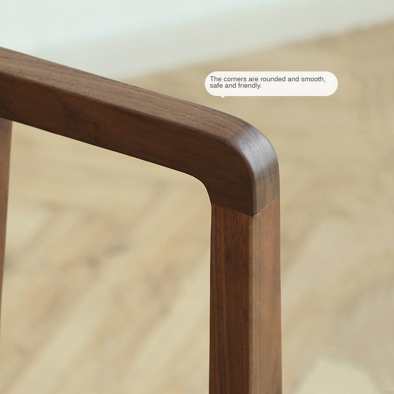 Premium Black Walnut Solid Wood Dining Chairs Set of 4 with Comfortable Backrest - Elegant Kitchen & Dining Room Furniture for Family Gatherings & Dinner Parties