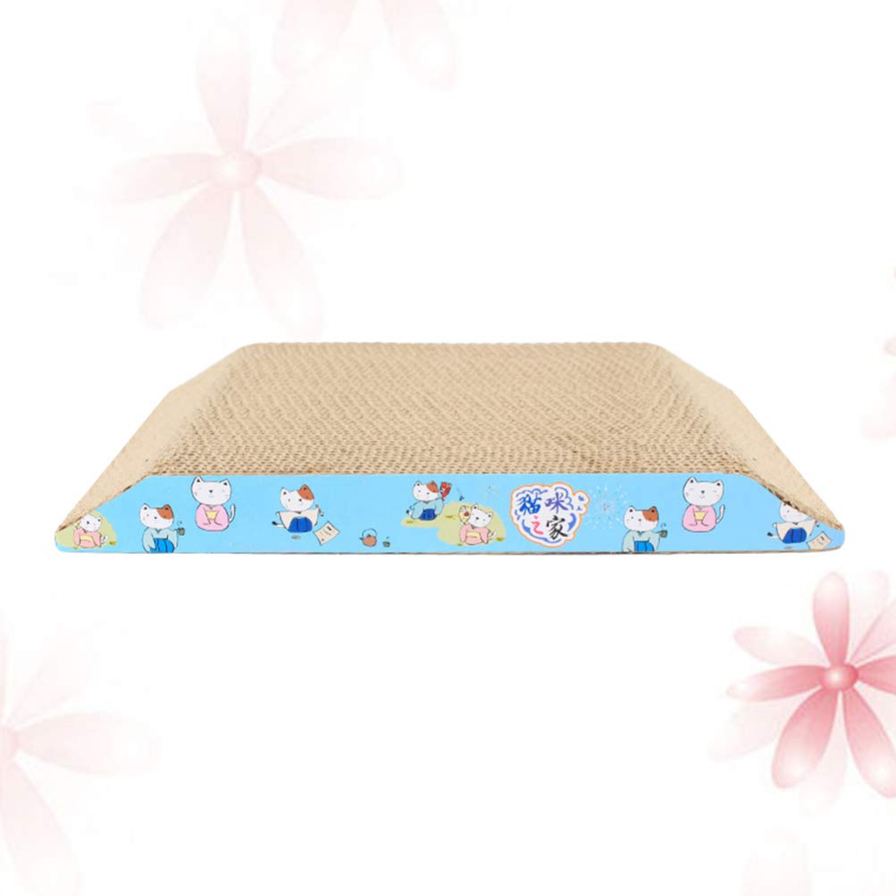 POPETPOP Multi-Functional Trapezoid Cat Scratch Play Pad - Space-Saving Cardboard Scratcher with Catnip, Toy & Gift for Indoor Cats - Perfect for Playtime, Scratching & Relaxation