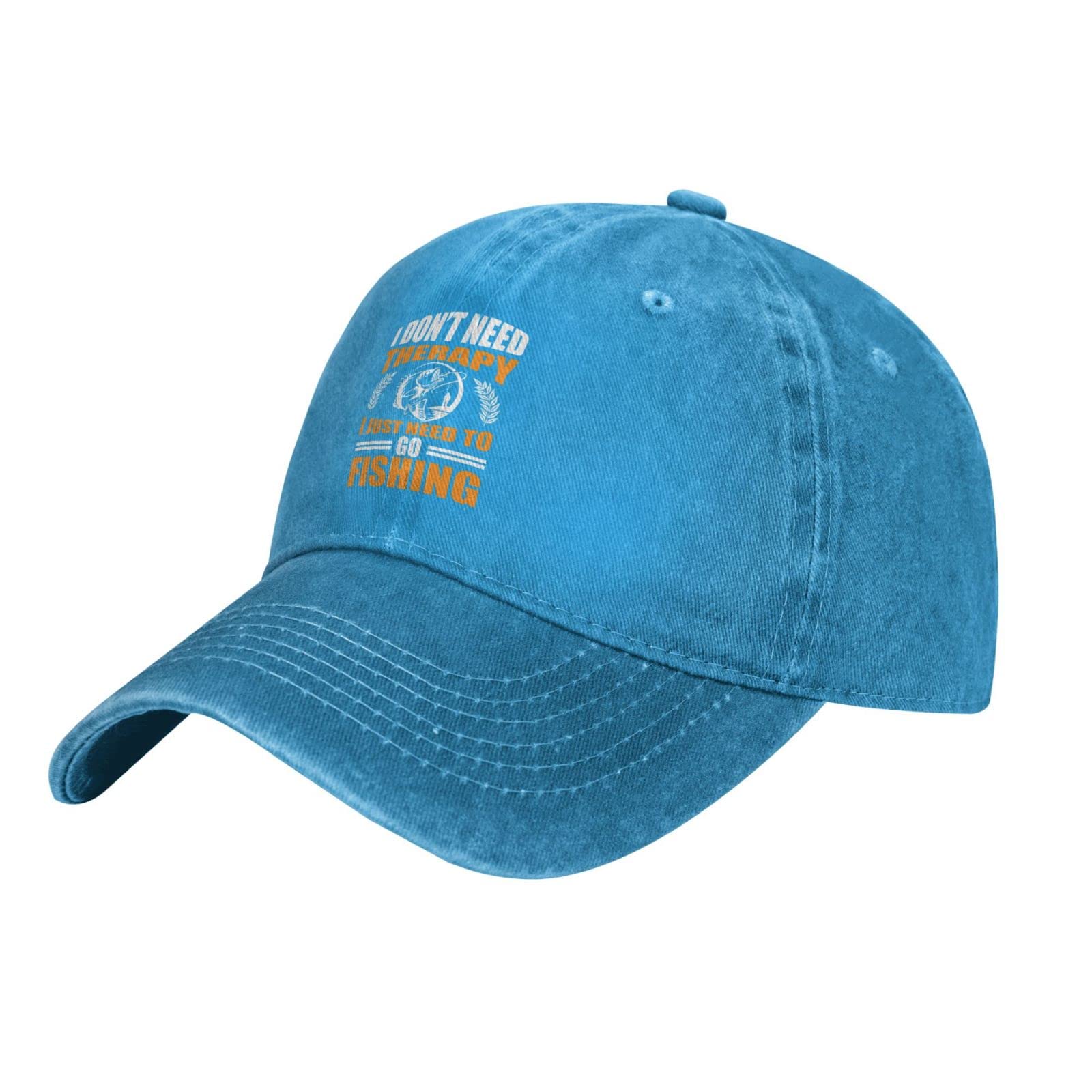Fishing Hat for Women & Men - Trendy Dad Cap with 'I Don't Need Therapy I Just Need to Go Fishing' Slogan - Perfect for Outdoor Fishing Trips, Beach Vacations & Casual Wear