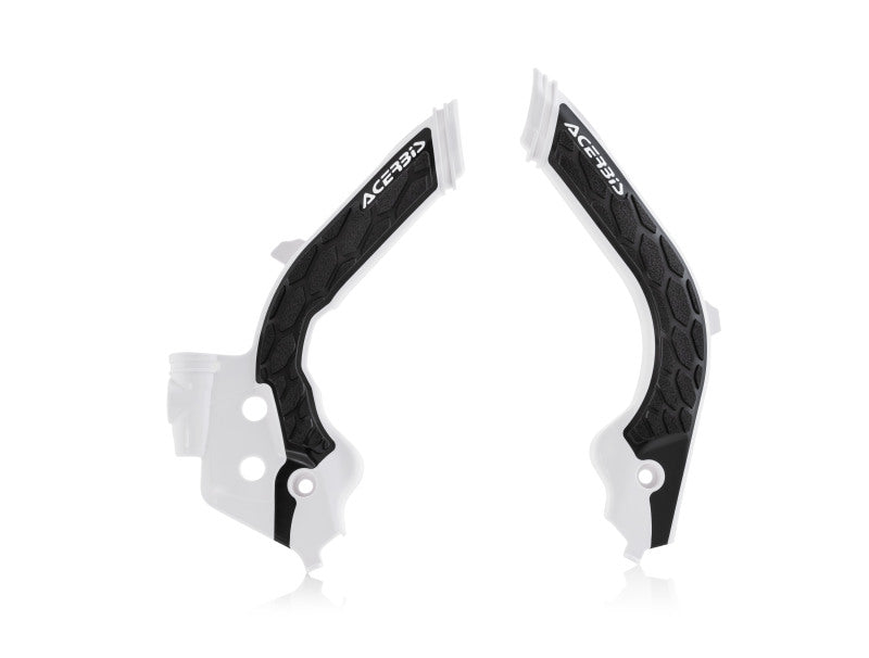 Acerbis X Grip Frame Guards for KTM 125-501 TC/FC/FX/FE/S/TE/TX (2019-2022) & GasGas (2021-2023) - White/Black - Dirt Bike & Motocross Protection