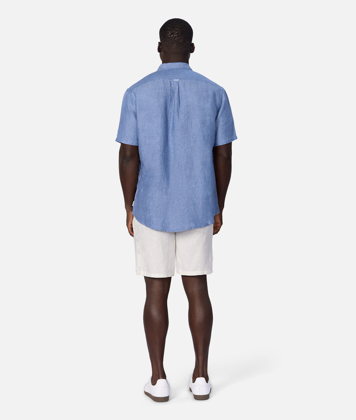 Trinidad Linen Blend Short Sleeve Shirt in Dark Chambray - Size 24 | Comfortable & Stylish Casual Wear for Men