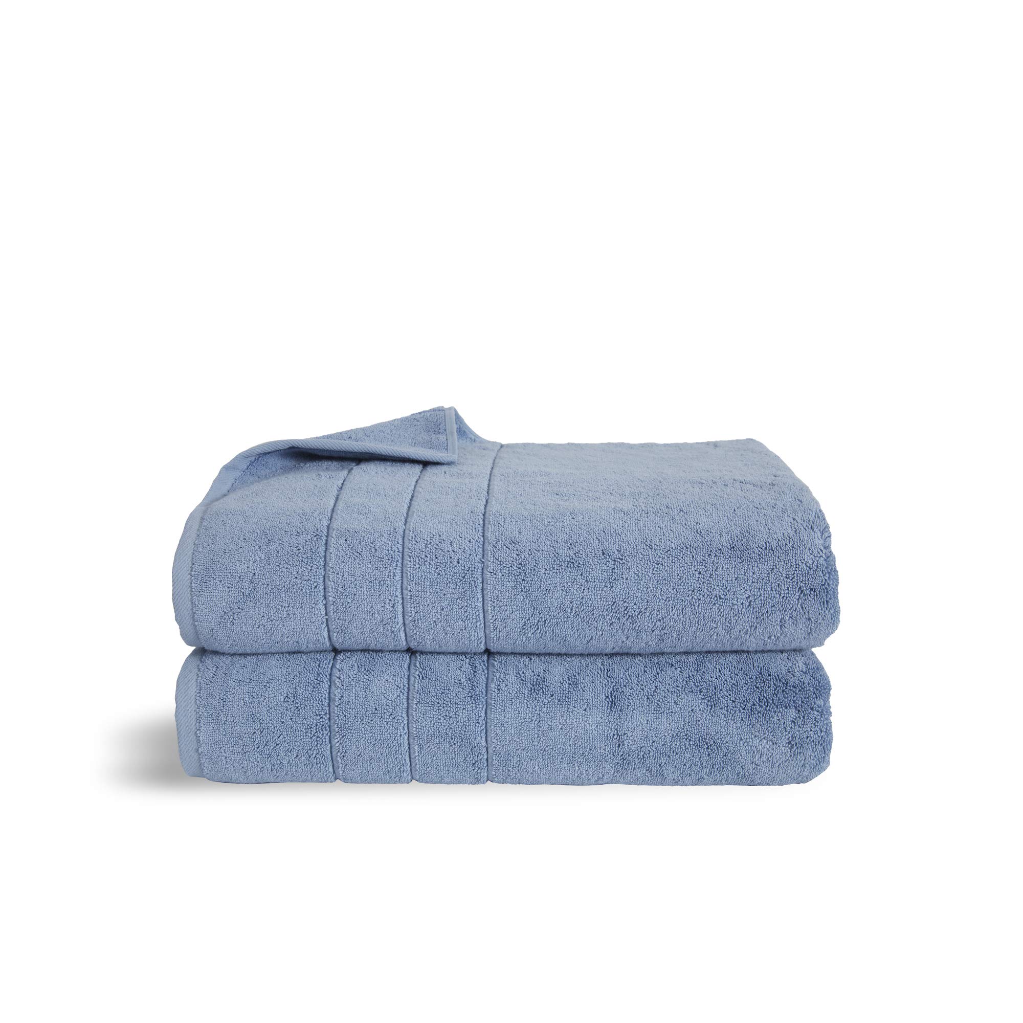 Brooklinen Super-Plush Turkish Cotton Bath Towels - Set of 2, Ocean Blue, 100% Premium Cotton | Ultra Soft & Absorbent Luxury Spa Towels for Bathroom, Beach & Hotel Use