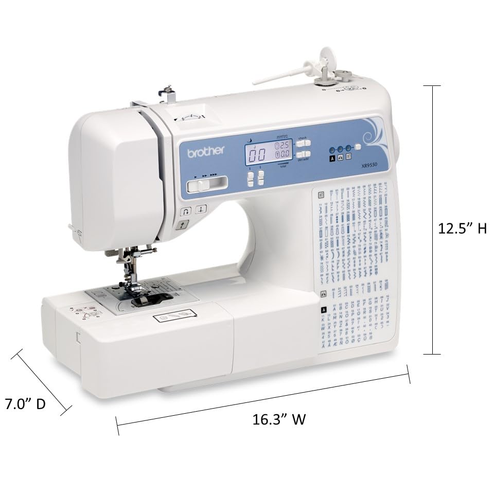 Brother Computerized Sewing and Quilting Machine with 165 Built-in Stitches, LCD Display & Wide Table - Includes 8 Presser Feet (White, 20x12x17) - Perfect for Home Sewing, Quilting, Dressmaking and DIY Crafts