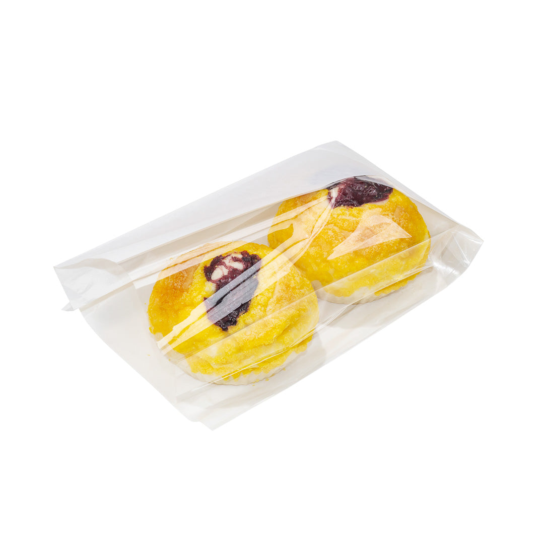 White Paper Medium Bread Bags with Side Window - 6 x 2.5 x 10 Inches - Pack of 100 - Perfect for Bakery, Deli & Food Storage