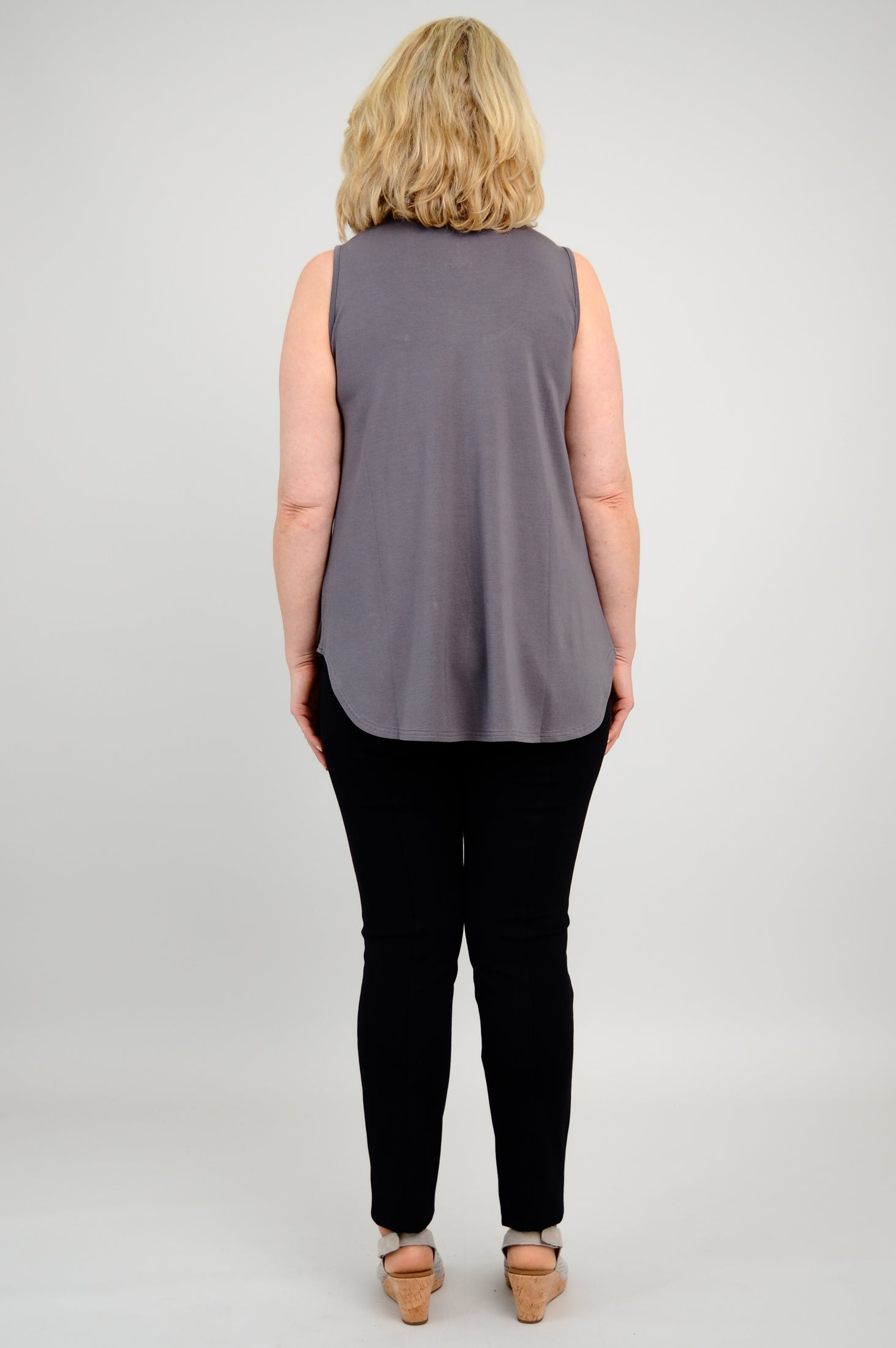 Stylish Jazz Tank Top in Charcoal - Eco-Friendly Bamboo Fabric - Perfect for Yoga, Workouts & Casual Wear - Final Sale
