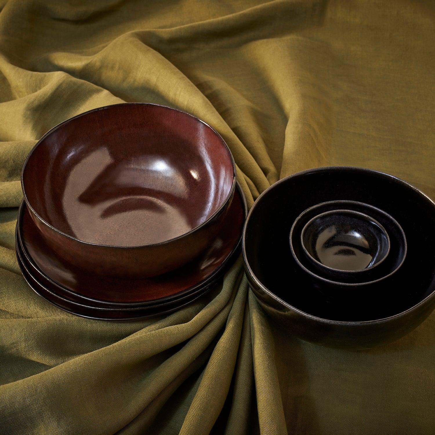 Premium Terra Salad & Ramen Bowl - Handcrafted Iron Stoneware for Healthy Meals - Perfect for Japanese Cuisine, Buddha Bowls & Home Dining